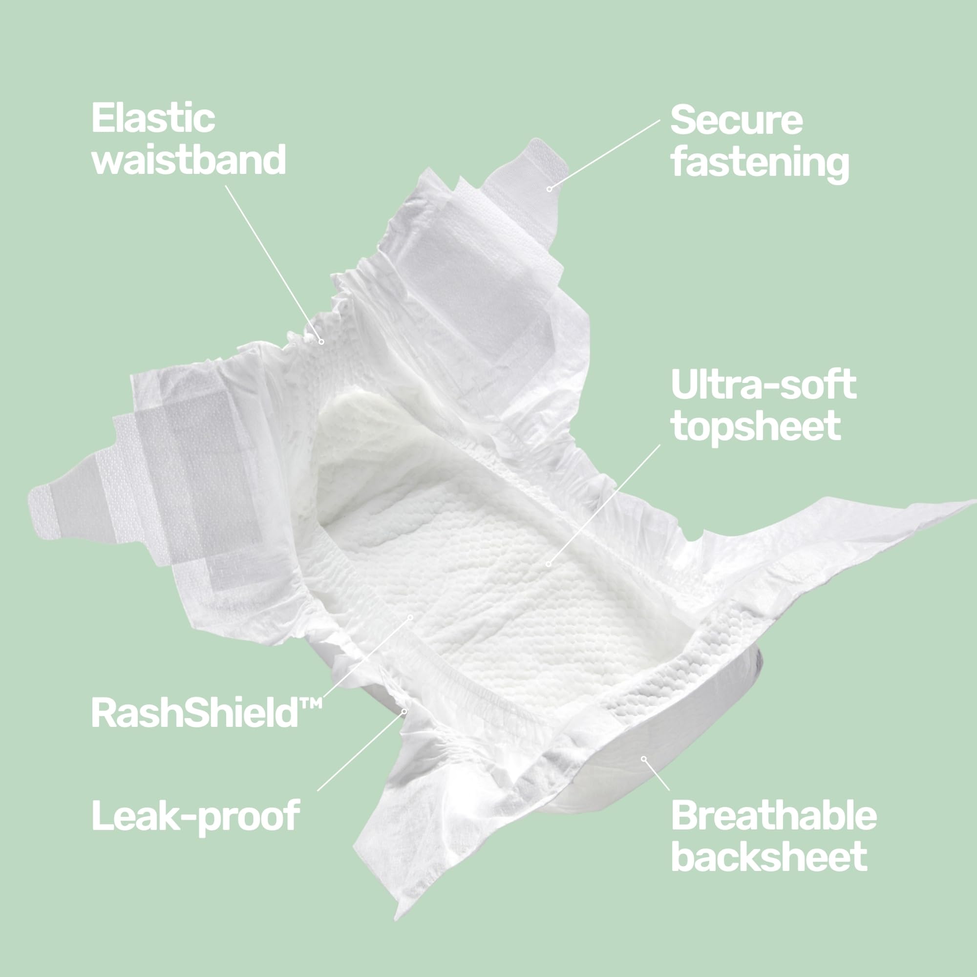PARASOL Clear+Dry Disposable Baby Diapers | RashShield Protection, Leakproof Design, Hypoallergenic Diaper Set | Size 2 (10-18 lbs) 288 Count | Perfect for Newborns, Daycare & Overnight Use