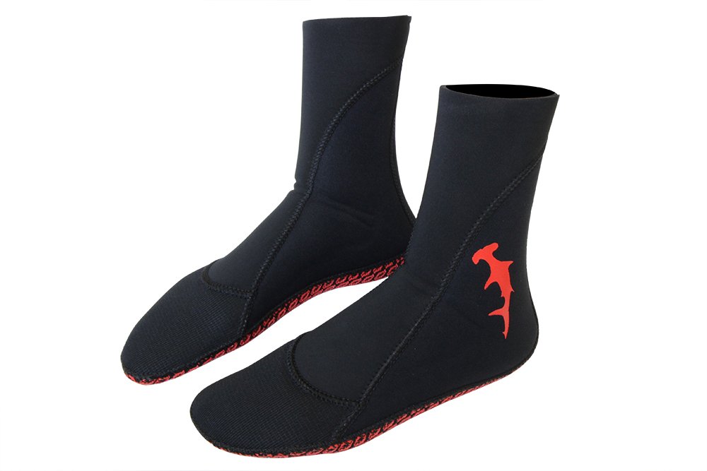 Hammerhead Tuff Socks - 3mm Thick Black Neoprene Socks for Scuba Diving, Surfing & Water Sports - Durable & Comfortable Waterproof Footwear
