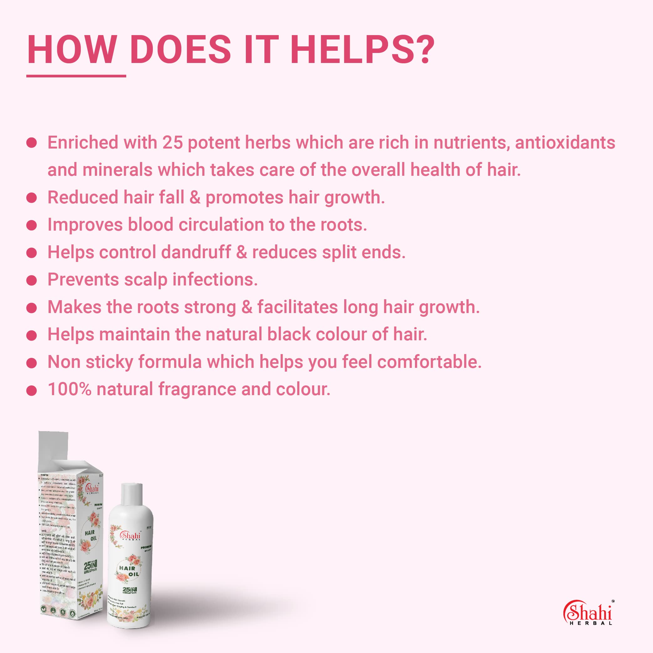 Shahi Hair Growth Oil - Natural Treatment for Stronger, Thicker Hair & Reduces Hair Fall for Men & Women (200ml) - Perfect for Daily Scalp Massage & Hair Care Routine
