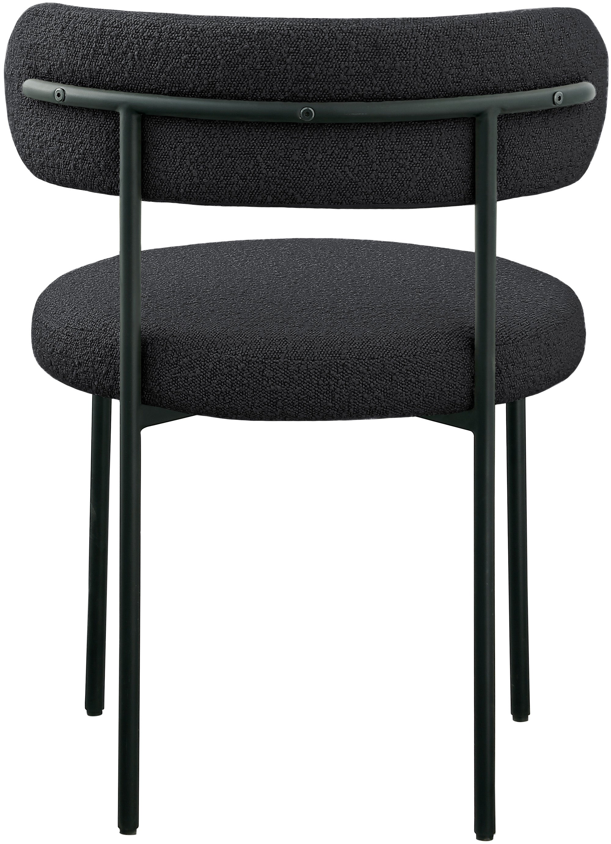 Luxury Boucle Fabric Dining Chair - Modern Upholstered Accent Chair for Dining Room, Living Room & Office - Soft & Comfortable Seat with Sturdy Metal Legs
