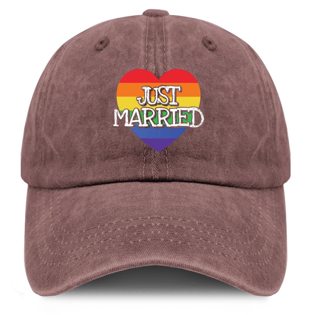 Funny Dad Hats for Women - Cotton Fitted Just Married Gay Pride Rainbow Baseball Cap - Perfect for Tennis, Pride Events & Casual Wear