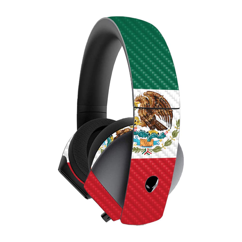 Premium Carbon Fiber Skin for Alienware 7.1 Gaming Headset - Mexican Flag Design | Protective & Durable Textured Cover | Easy to Apply & Remove | Made in USA | Perfect for Gamers & Tech Enthusiasts