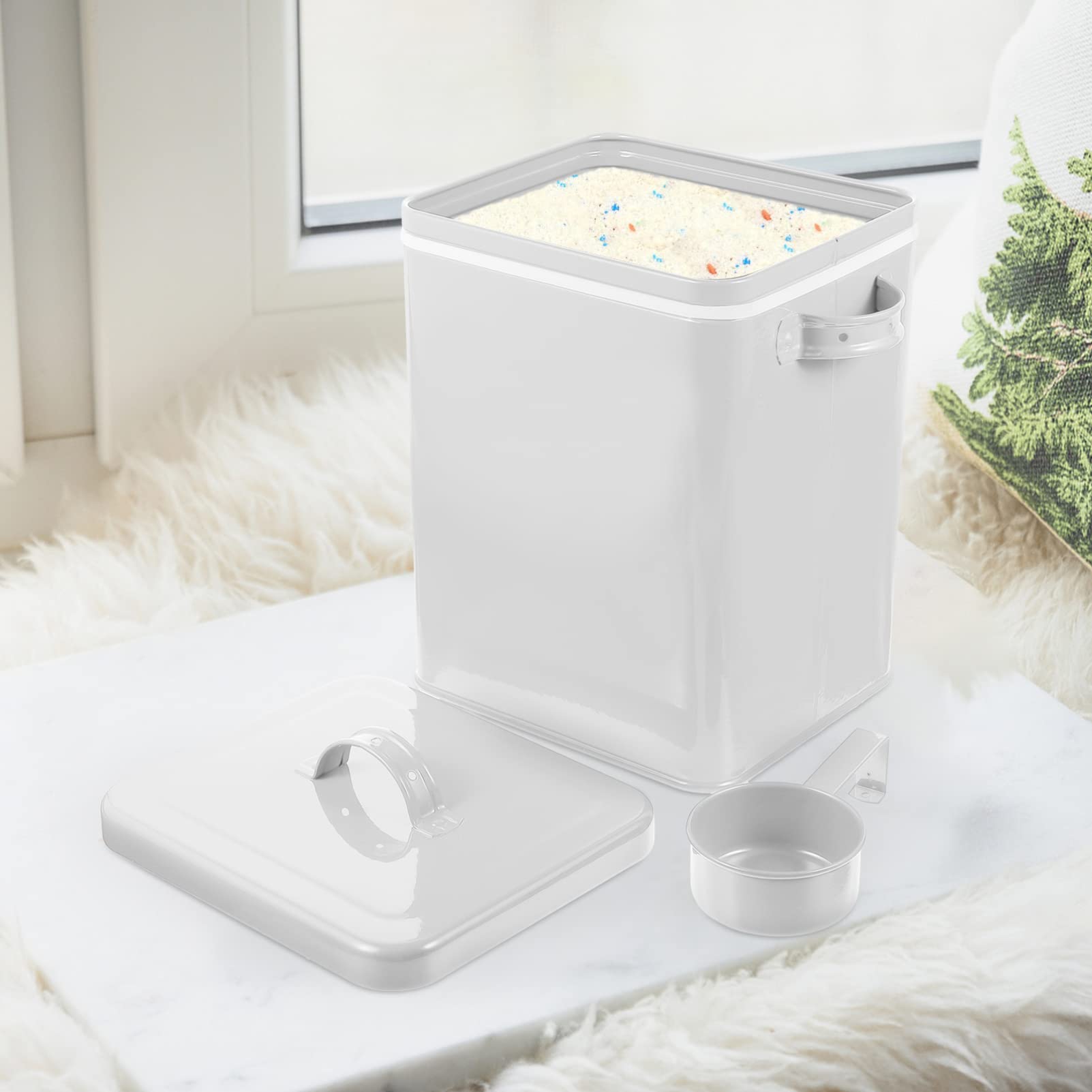 Airtight Food Storage Containers with Lids - 4 Pack White Kitchen Storage Bins for Rice, Flour, Sugar, Coffee & Dry Goods | Perfect for Pantry Organization & Bulk Food Storage
