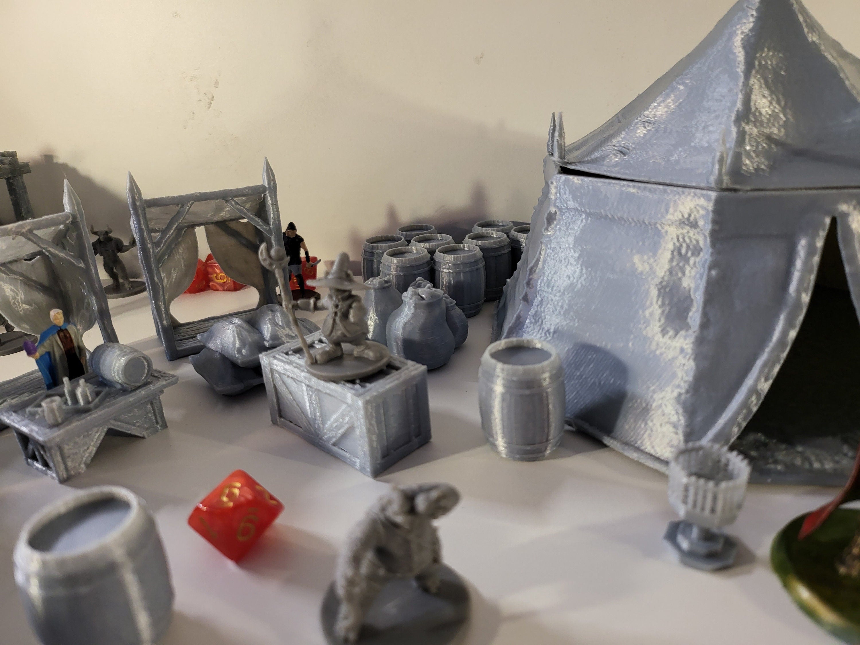 28mm Scale Street Market Set - Warhammer & Dungeons and Dragons Terrain for Tabletop Gaming | Perfect for Fantasy RPG Scenes, Wargaming Battlefields, and Diorama Displays