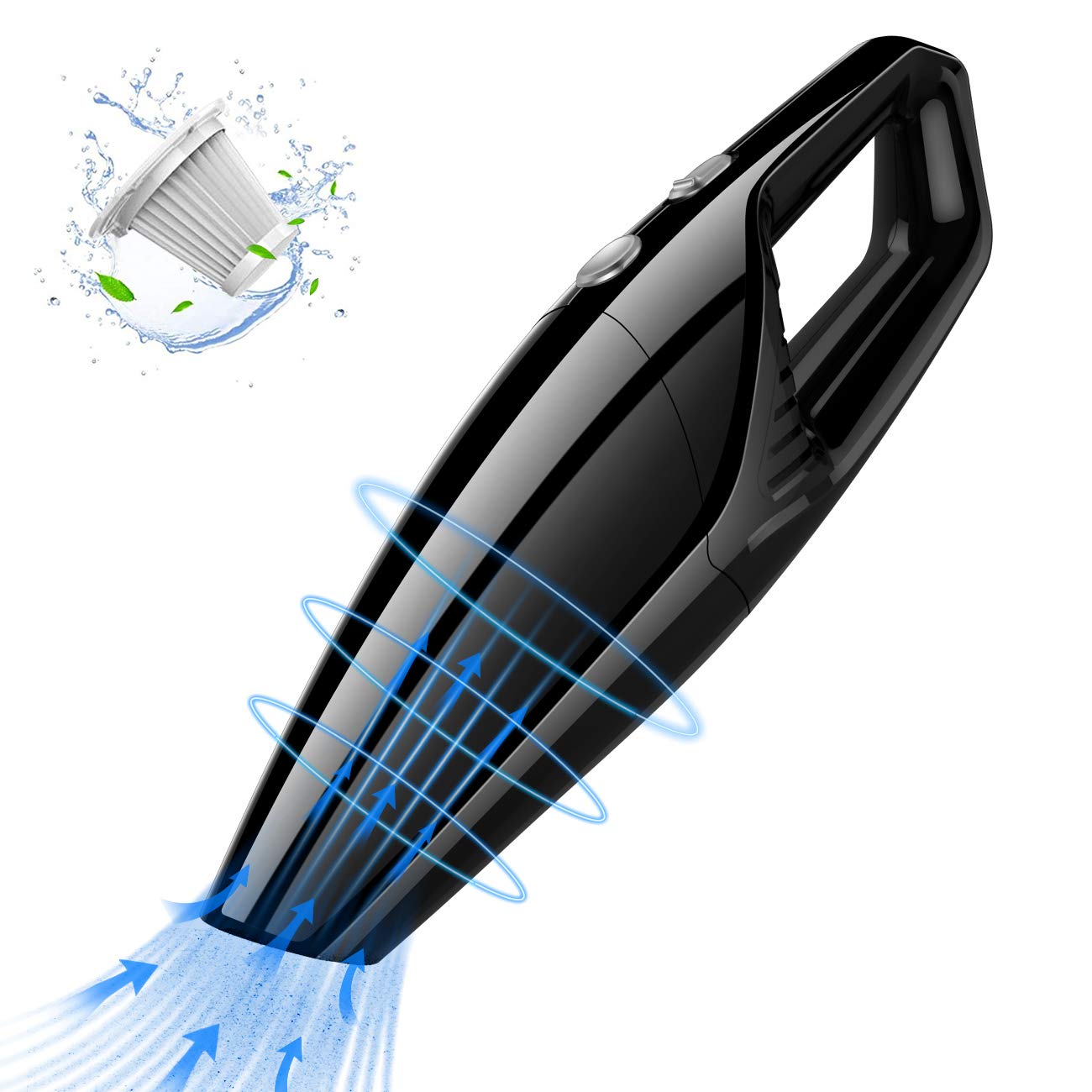 Powerful 7KPA Cordless Handheld Vacuum - Rechargeable Wet/Dry Portable Vacuum Cleaner with Cyclonic Suction & Quick Charge for Car, Home, Office Cleaning | Small & Lightweight for Easy Use