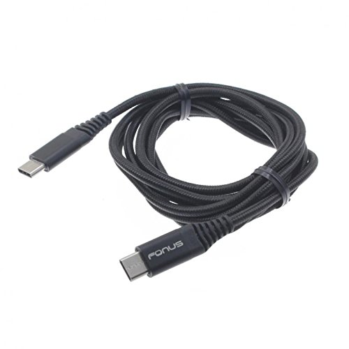 6ft USB Type-C to Type-C Charger Cable - Fast Charging & Data Sync Compatible with BlackBerry Key2/Key2 LE/KEYone/Motion - Perfect for Home, Office & Travel Charging