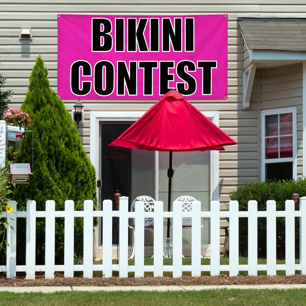 Custom Vinyl Banners for Outdoor Advertising - Weatherproof Bikini Contest & Yard Signs with 10 Grommets (60x144 Inches) - Perfect for Events, Business Promotion & Industrial Use