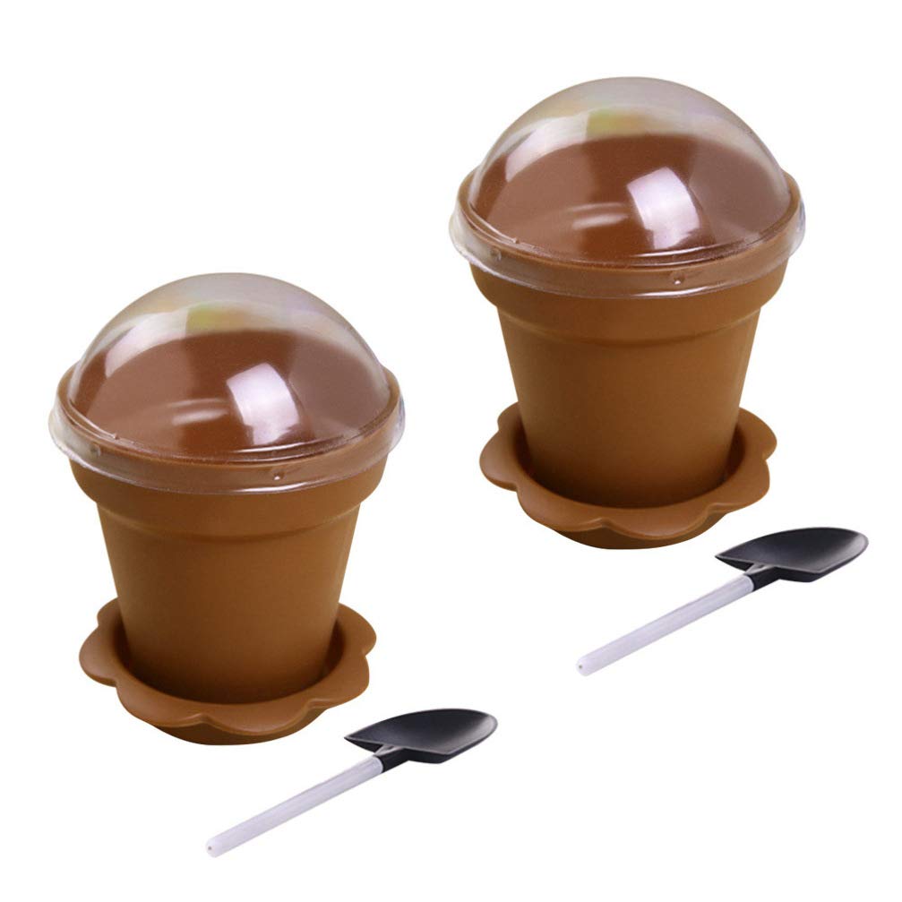 DOITOOL 30pcs Reusable Silicone Dessert Cups with Shovel Spoons - Eco-Friendly Mini Flower Pot Shaped Mousse Cups, Portion Containers for Ice Cream, Cake, Cupcakes & Baking | Perfect for Parties, Catering & Home Dessert Display