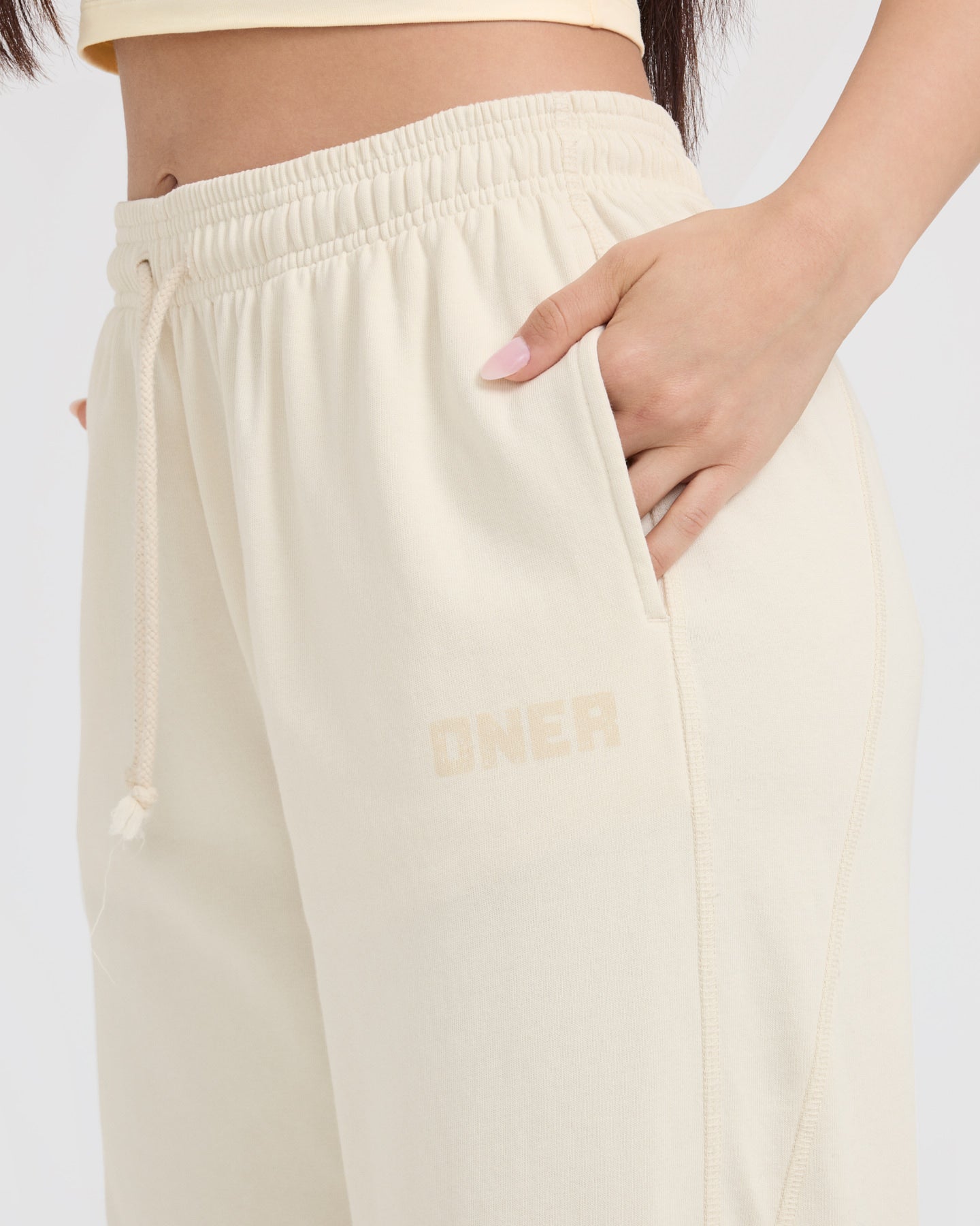 Raw Lounge Wide Leg Joggers for Women - Soft Comfortable Off White Yoga Pants - Perfect for Home, Yoga, and Casual Wear