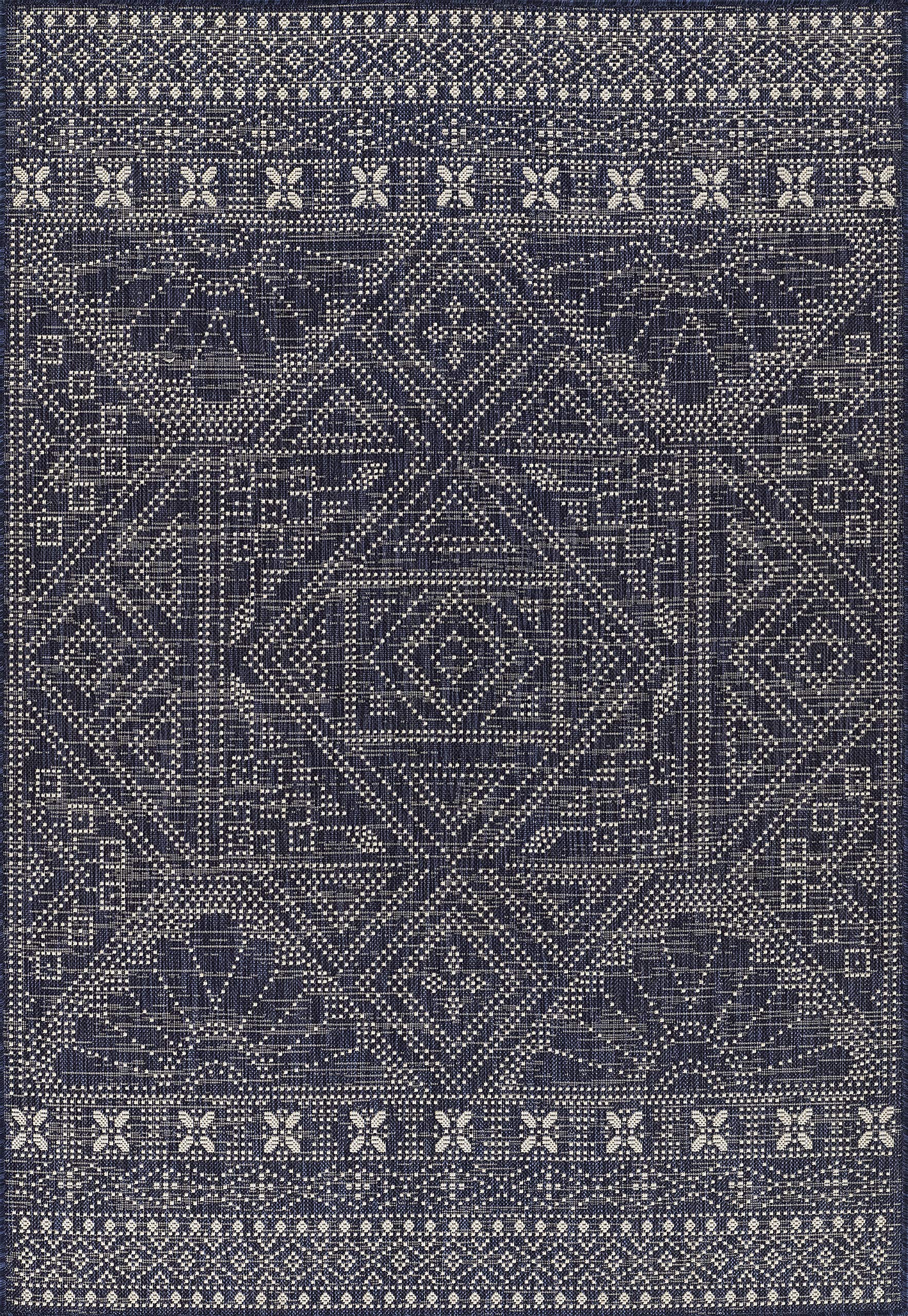 Nolita Rugs Lilian Navy Indoor/Outdoor Area Rug 4'1