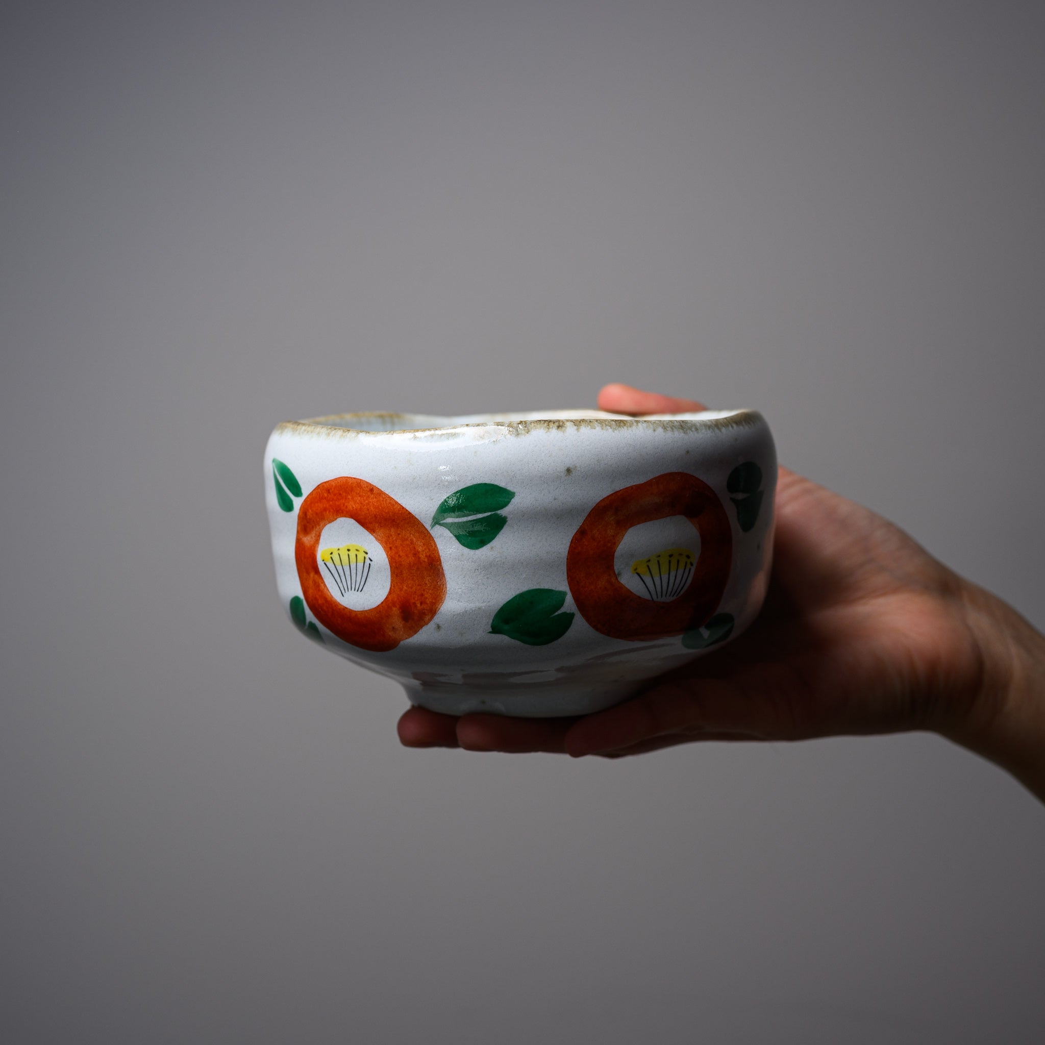 Premium Matcha Bowl Set - Handcrafted Ceramic Tea Bowl for Japanese Tea Ceremony | Camellia Joy | Perfect for Matcha Preparation, Zen Meditation & Home Decor