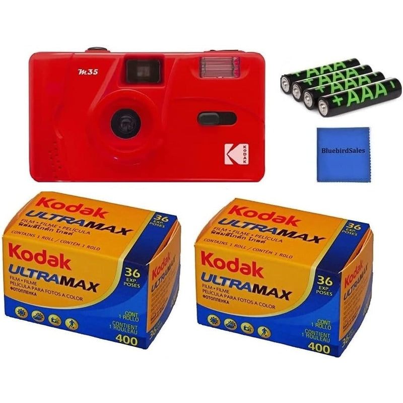 Kodak M35 Film Camera Starter Bundle with 35mm Film - Retro Vintage Style for Photography Enthusiasts | Perfect for Travel, Street Photography & Creative Projects (Red)