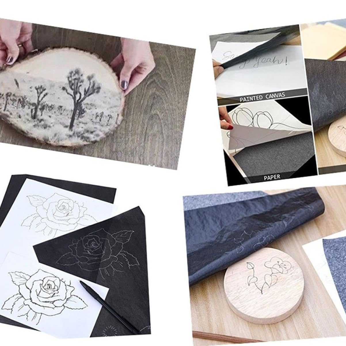 STOBOK A4 Carbon Transfer Paper Set (21x29.7cm) - Single Sided Graphite Tracing Paper for Canvas, Wood & Fabric - Perfect for DIY Crafts, Sewing Patterns & Art Projects