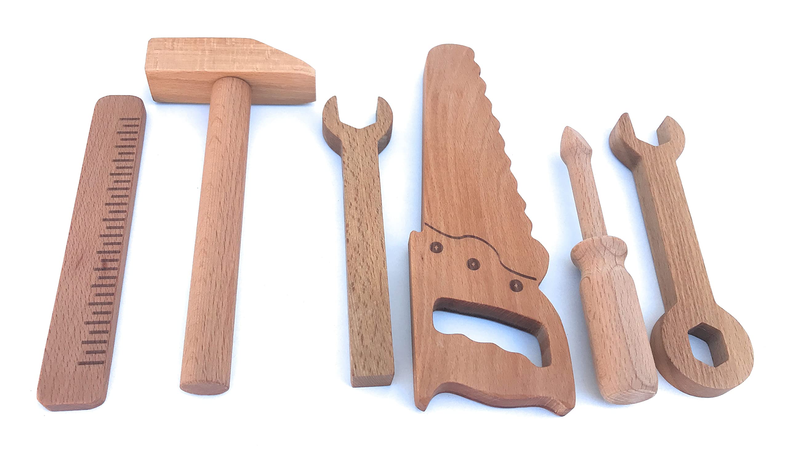Wooden Tool Set for Kids - Toddler Tool Kit with Wooden Tool Box | Montessori Toys, Eco-Friendly & Organic Baby Shower Gift | Perfect for Pretend Play, Early Learning & DIY Projects