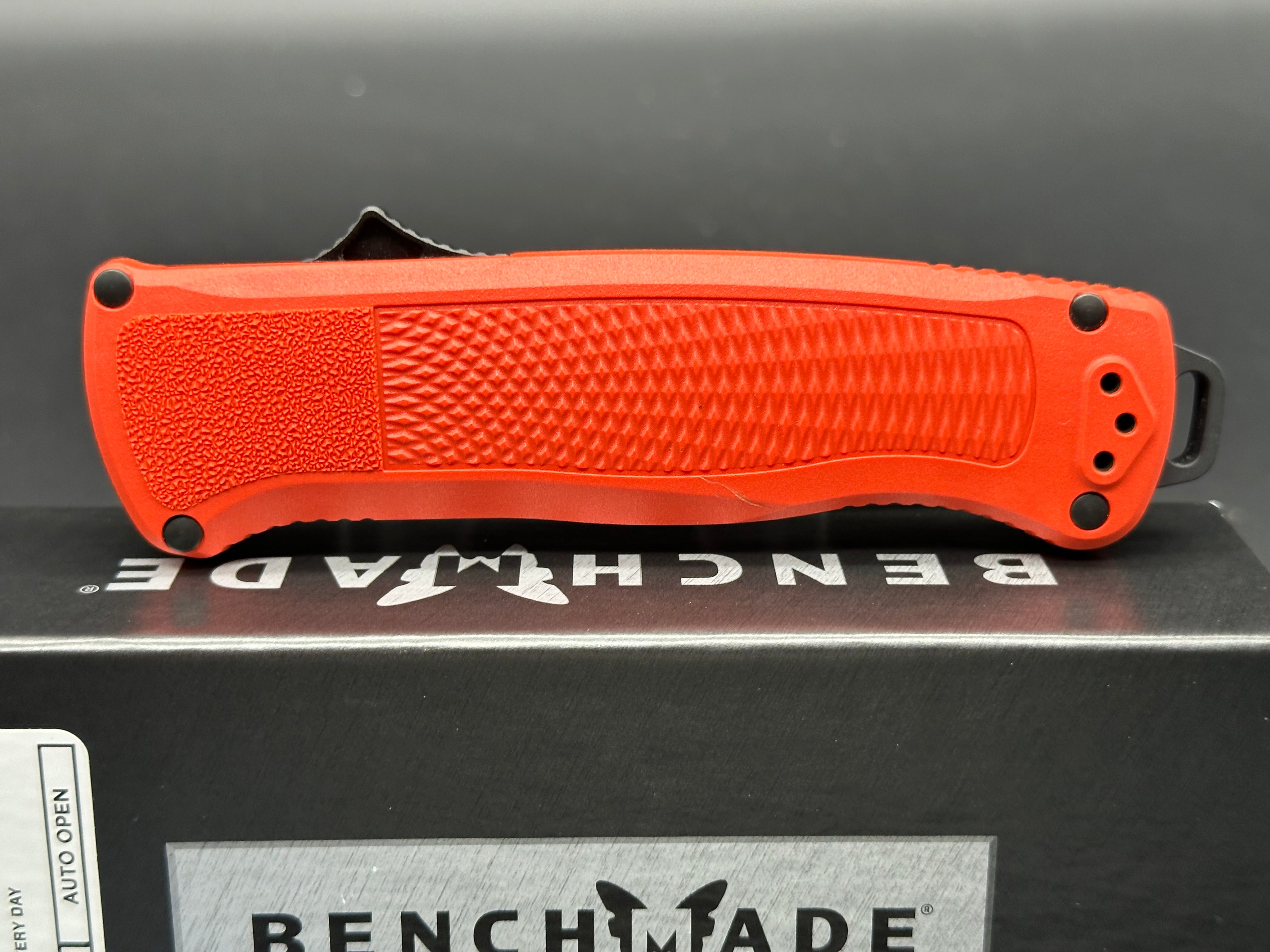 Benchmade Shootout Limited Edition CPM Cruwear Folding Knife - Red Grivory Handle for Outdoor, Camping & EDC Use