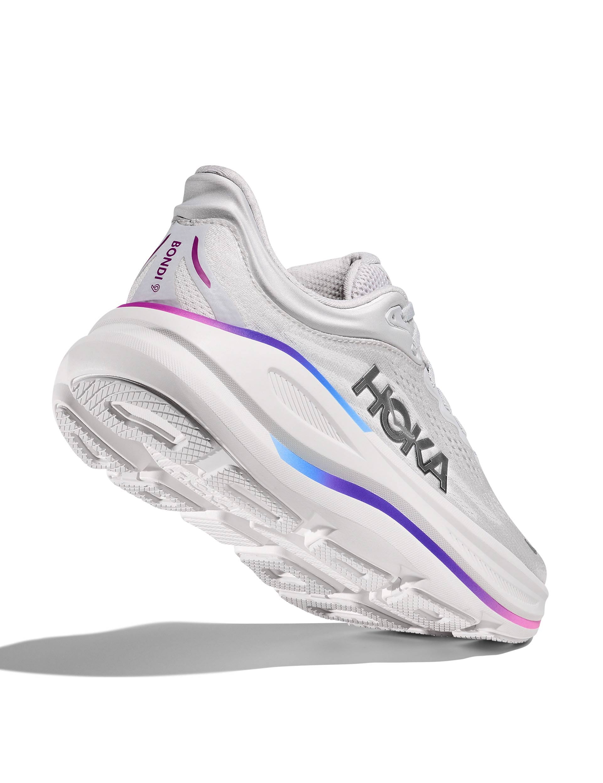 Hoka Bondi 9 Running Shoes - Cosmic Grey/White - Cushioned Comfort for Long-Distance Running & Walking