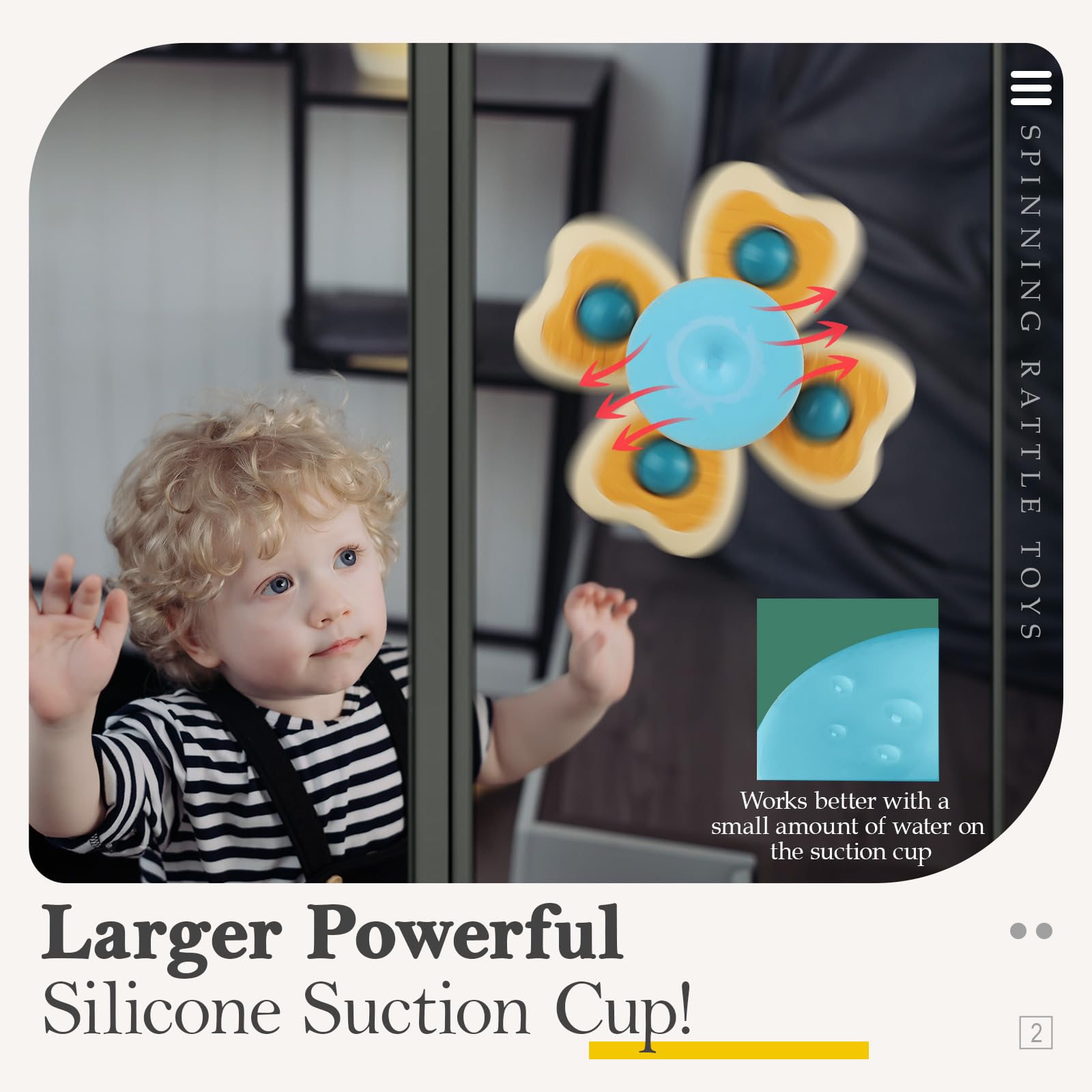 **ALASOU 3PCS Suction Cup Spinner Toys for Toddlers 1-3 Years - Fun Spinning Top Baby Toys for 1-2 Year Old Boys & Girls | Sensory & Bath Toys for Kids 12-18 Months | Perfect Birthday Gift for 1 Year Olds - Great for Playtime, Learning & Bath Fun**