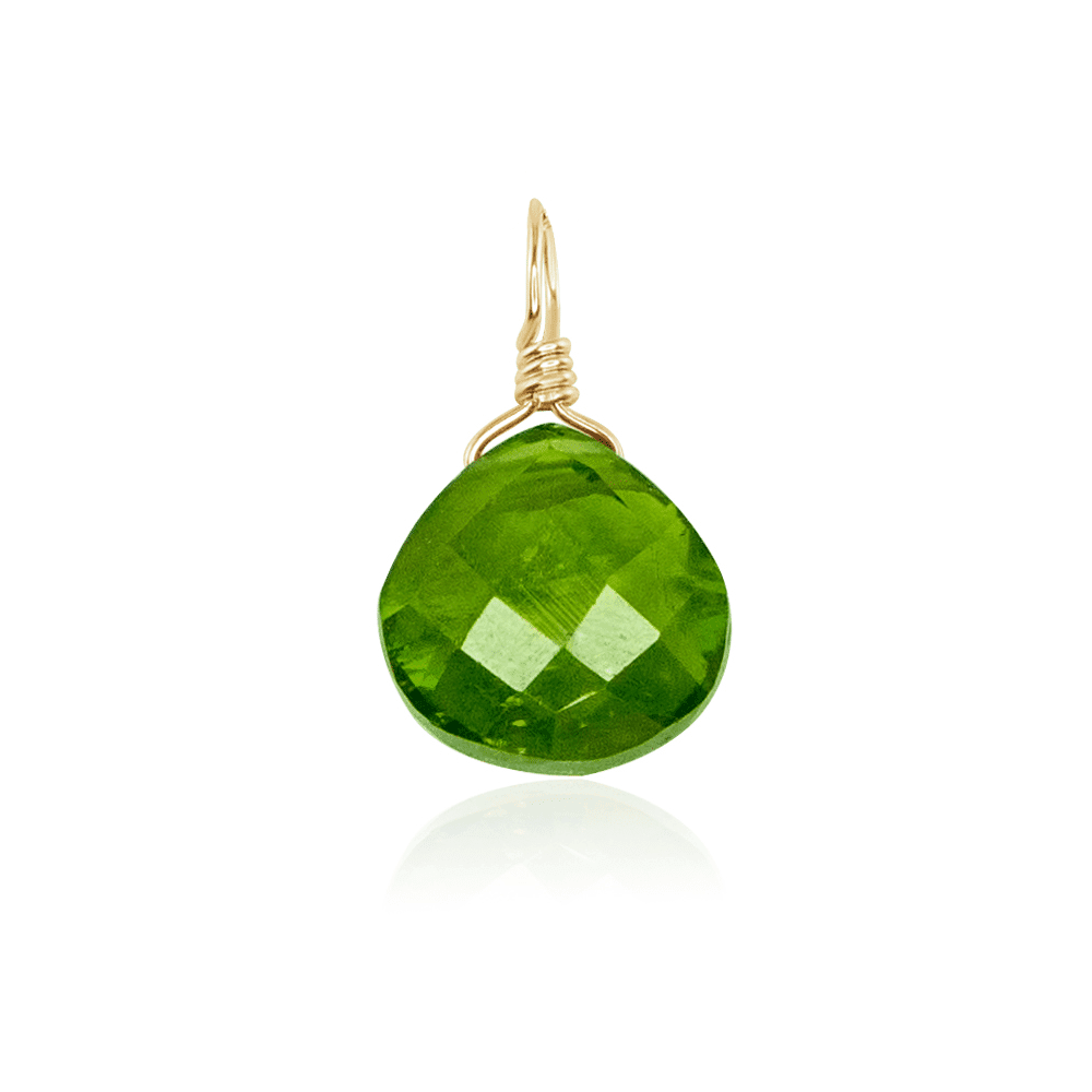 Exquisite Tiny Peridot Teardrop Gemstone Pendant Necklace - Elegant Green Birthstone Jewelry for Women - Perfect for Everyday Wear, Gift Giving & Special Occasions