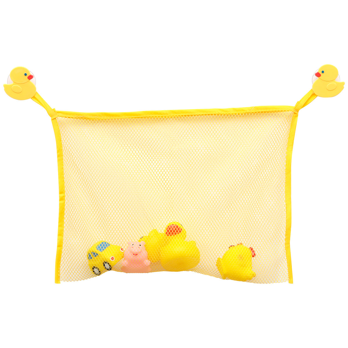 Duck-Shaped Bath Toy Storage Bag with Suction Cups - Perfect for Organizing Kids' Bath Toys in the Tub or Shower