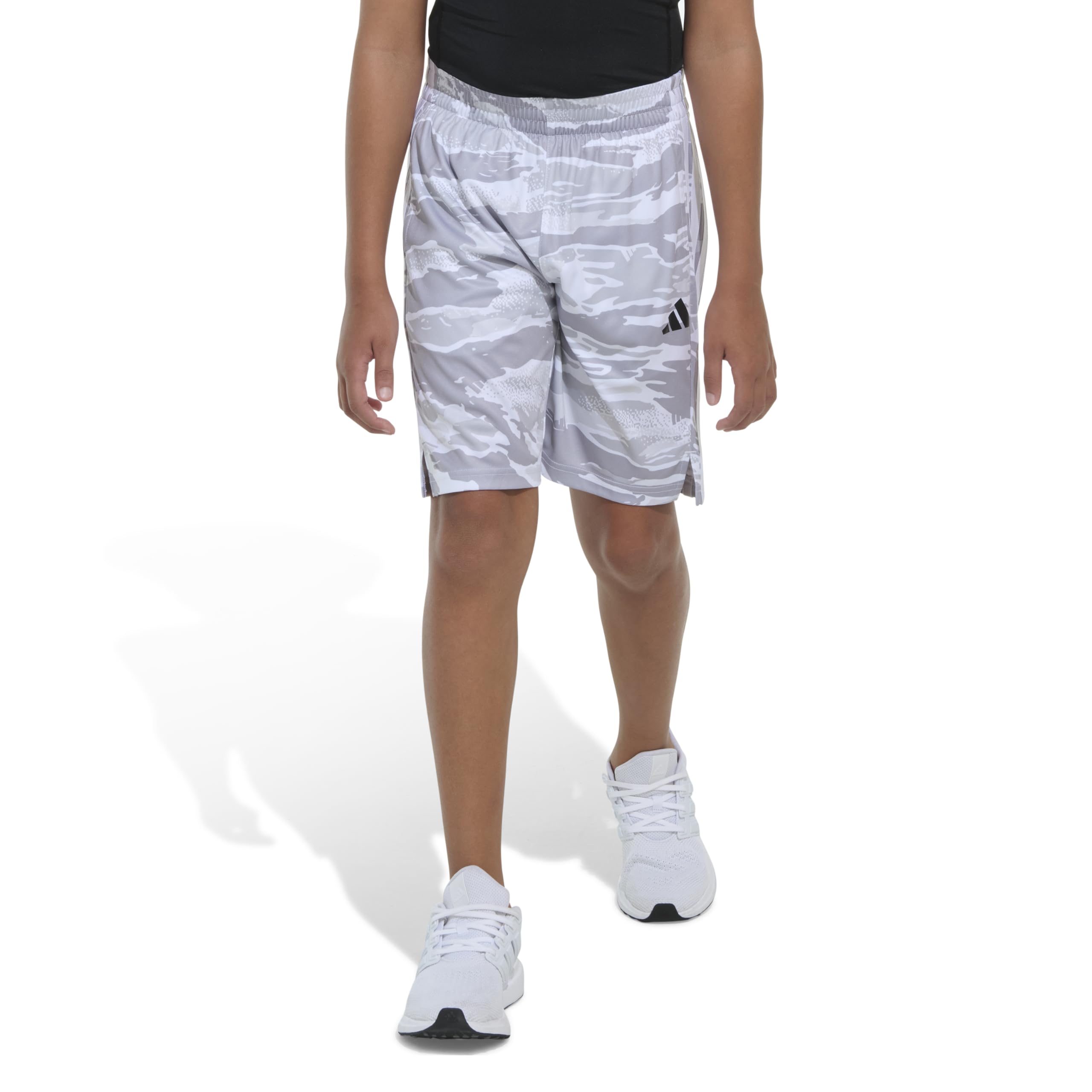 Adidas Boys' AOP Tiger Camo 3-Stripe Athletic Shorts - Comfortable Sports & Casual Wear for Kids' Outdoor Activities, Gym & Playtime