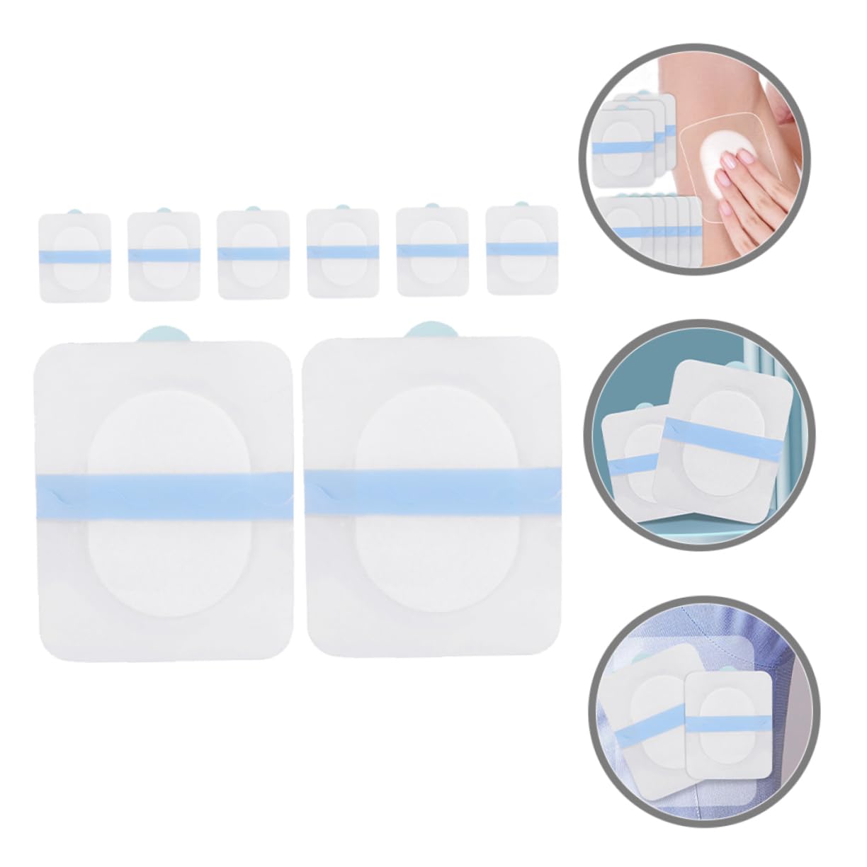 Baluue 2 Pack Underarm Sweat Stickers for Women - Absorbent Cotton Anti-Perspirant Pads with Release Paper (8 Sheets Each) - Stay Fresh & Dry All Day for Workouts, Yoga, and Daily Wear