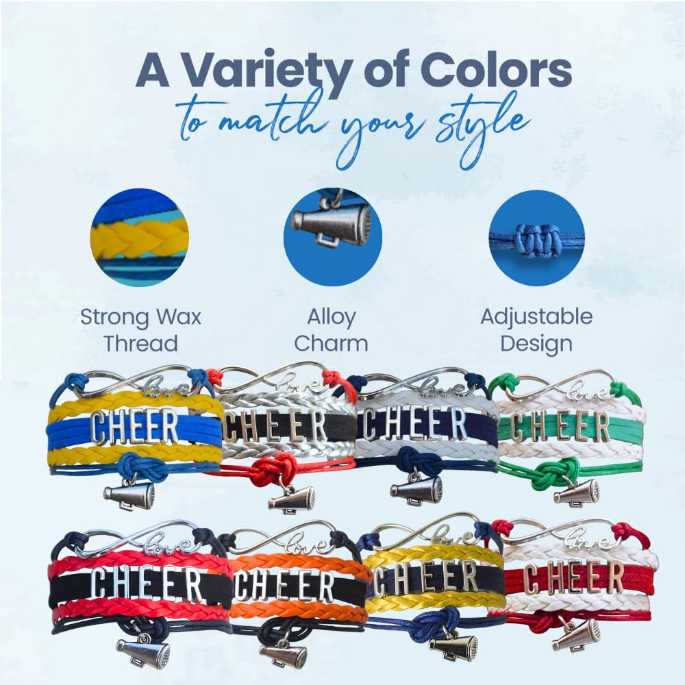 Infinity Collection Cheerleading Bracelets - Sparkle Rhinestone Team Spirit Wristbands for Cheerleaders, Dancers & Sports Fans | Perfect for Games, Competitions & School Events
