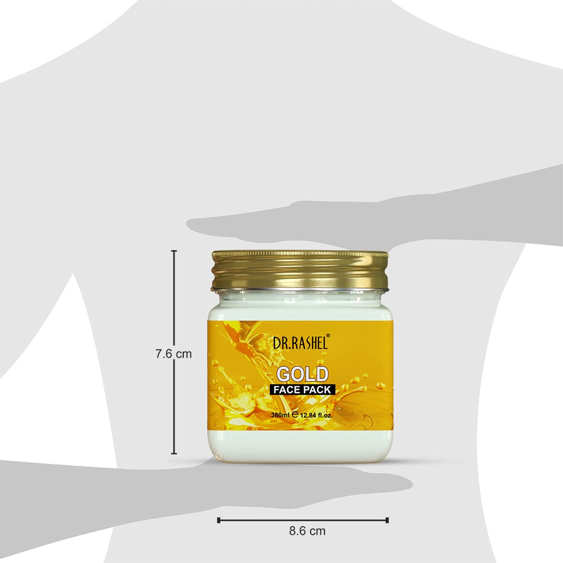 DR.RASHEL Gold Face Pack for Glowing Skin - Oil Control, Acne Treatment, Pimple Removal, Detan & Brightening - 380ml Face & Body Cleanser for Clear & Radiant Skin | Perfect for Daily Skincare & Spa Nights