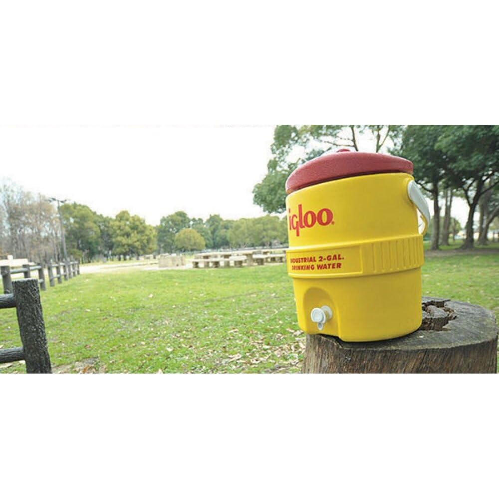 Igloo 2 Gallon Beverage Cooler - Insulated Portable Drink Dispenser for Parties, Picnics & Outdoor Events (Yellow/Red)