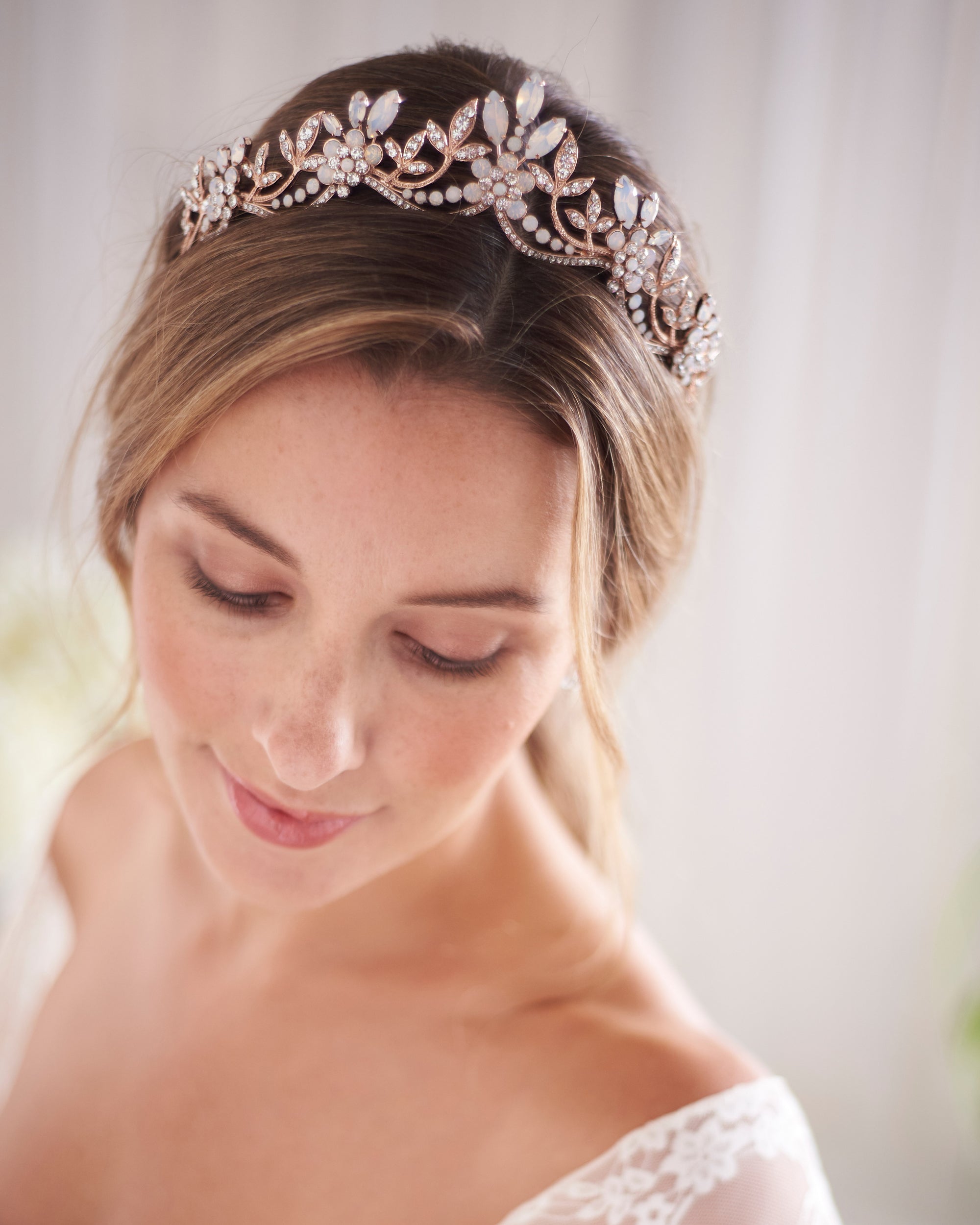 Jolie Opal Crown - Elegant Handcrafted Tiara for Weddings, Prom & Special Occasions | Perfect Bridal Accessory & Gift for Women