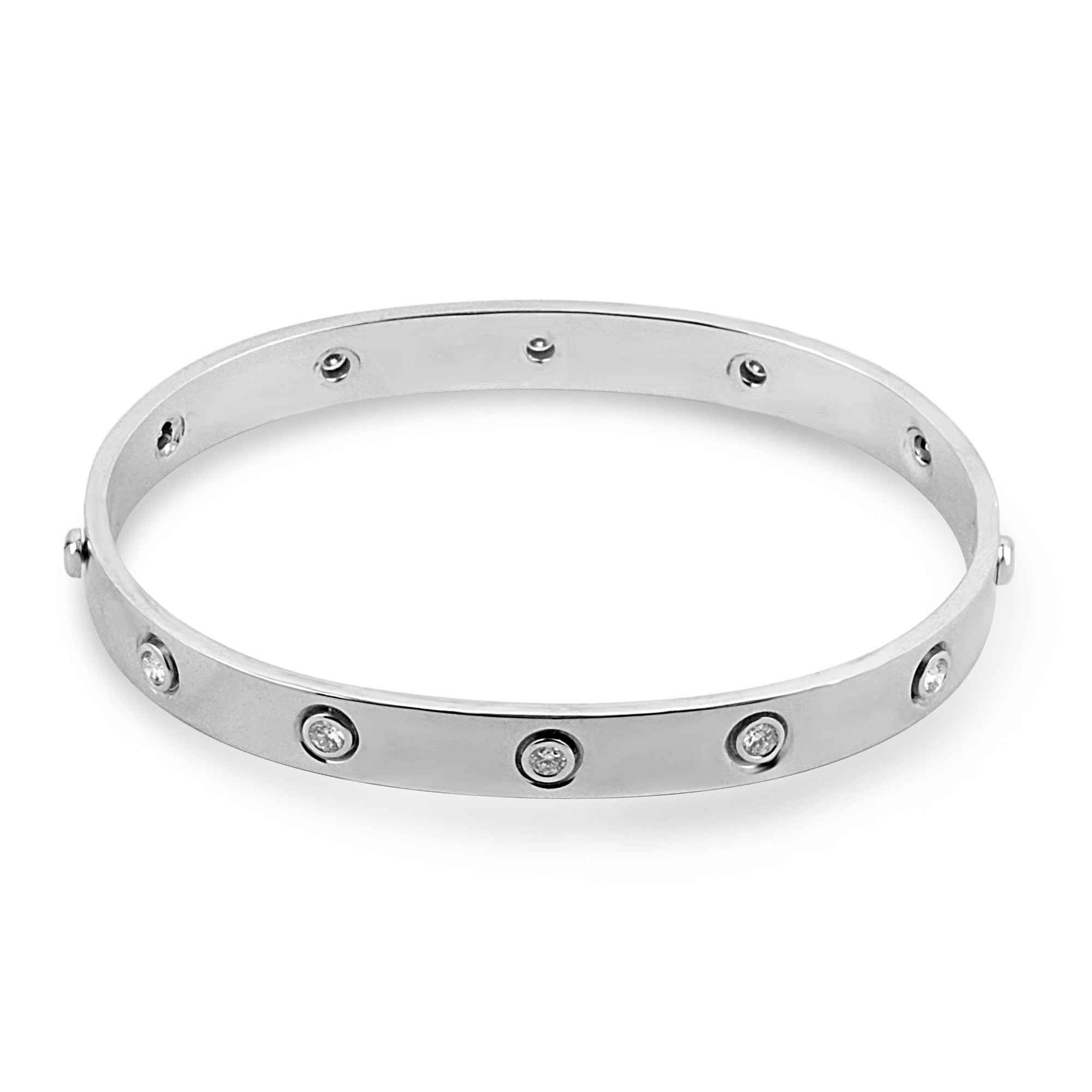 1.0tcw Diamond Love Bracelet in 18K White Gold - Elegant Jewelry Gift for Women, Anniversary & Valentine's Day