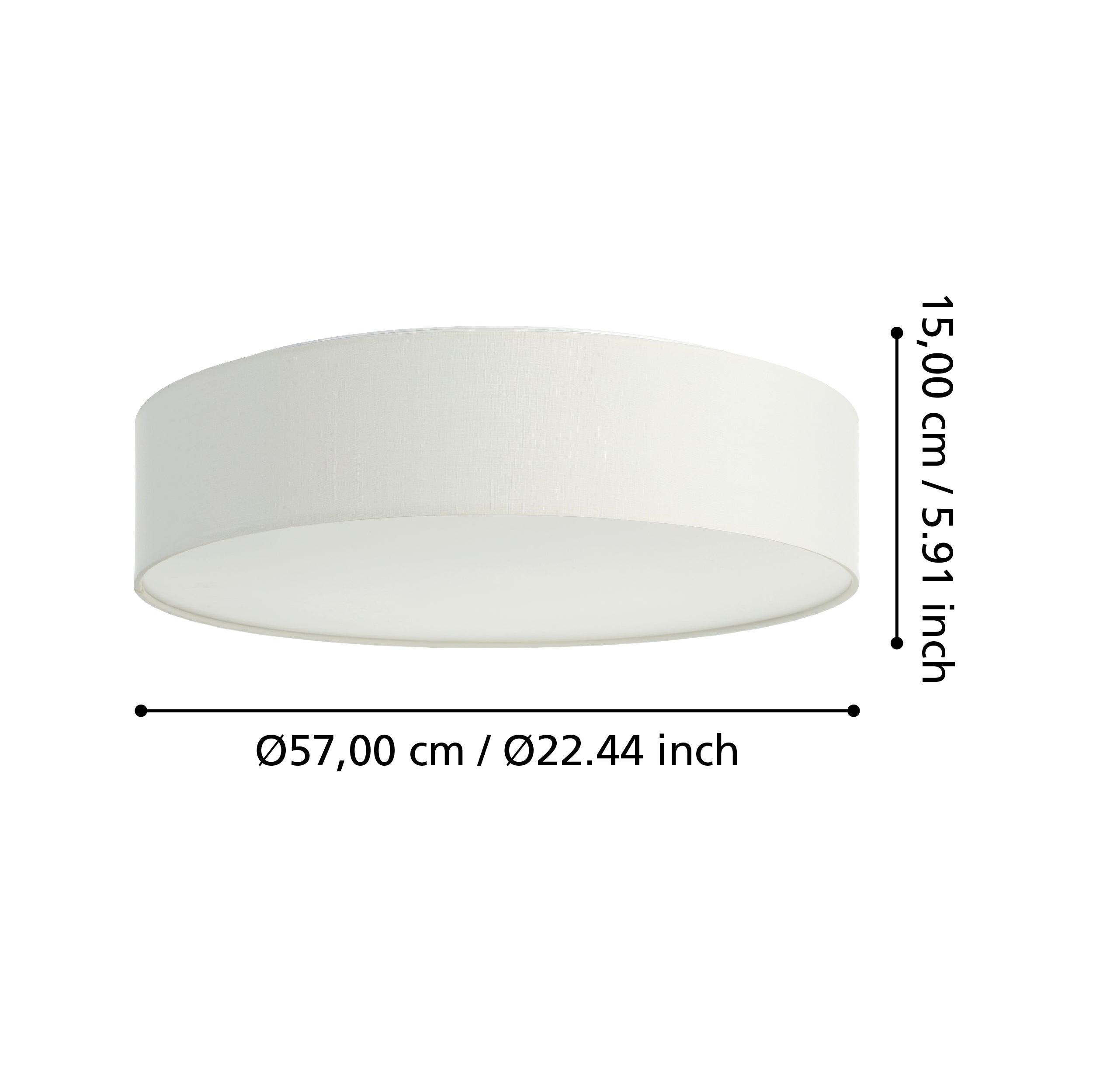 Eglo Connect Romao Z Smart LED Ceiling Light - 57cm Round Flush Mount, Dimmable White Light, Compatible with Alexa & Google Home - Perfect for Living Room, Bedroom, or Kitchen Lighting