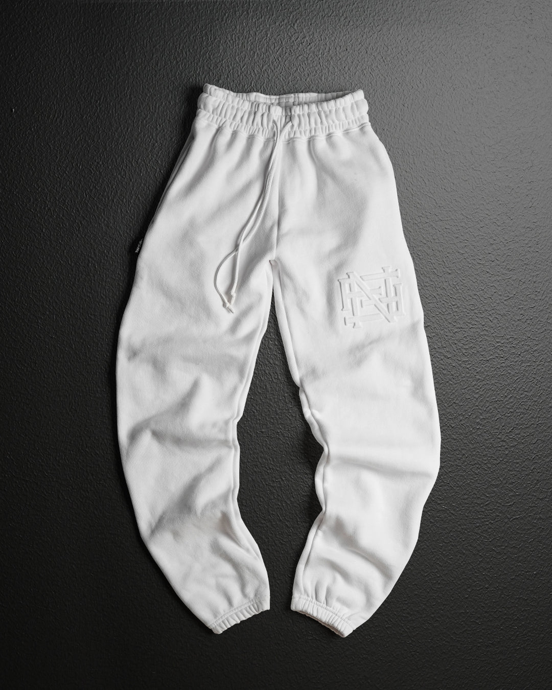 Embroidered Champion Joggers for Men & Women - Soft White Cotton Sweatpants for Running, Gym, Lounge & Casual Wear