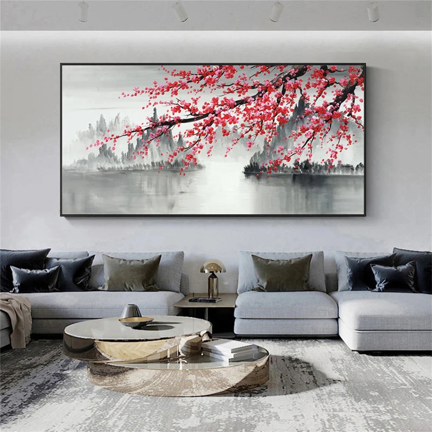 Flower and Tree Painting #FT107 - Handmade Canvas Wall Art for Home Decor, Living Room, Bedroom & Office