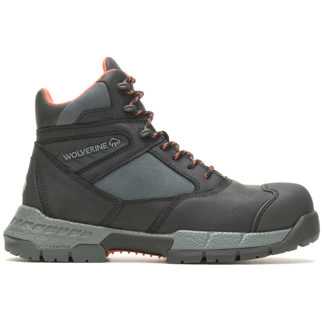 Rush UltraSpring CarbonMax Work Boots for Men - Black Steel Toe Safety Shoes - Durable & Comfortable for Construction, Warehouse & Outdoor Work