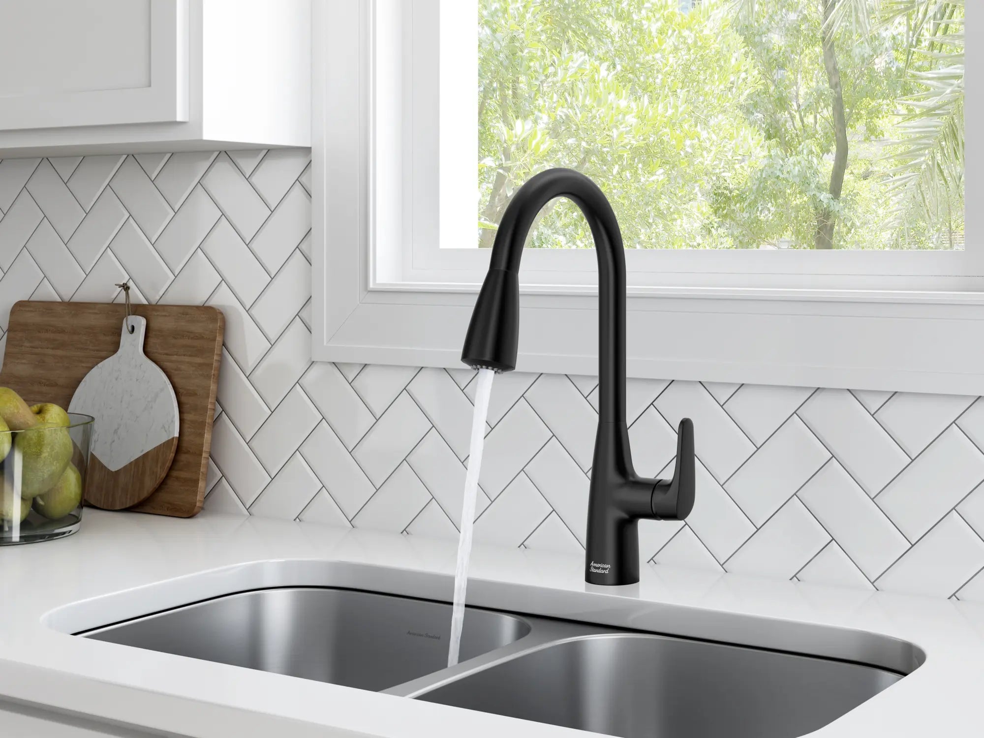 Colony PRO Single Handle Pull Down Dual Spray Kitchen Faucet - 1.5 GPM/5.7 LPM Low Flow, Lead-Free Brushed Nickel - Perfect for Modern Kitchens & Easy Dishwashing