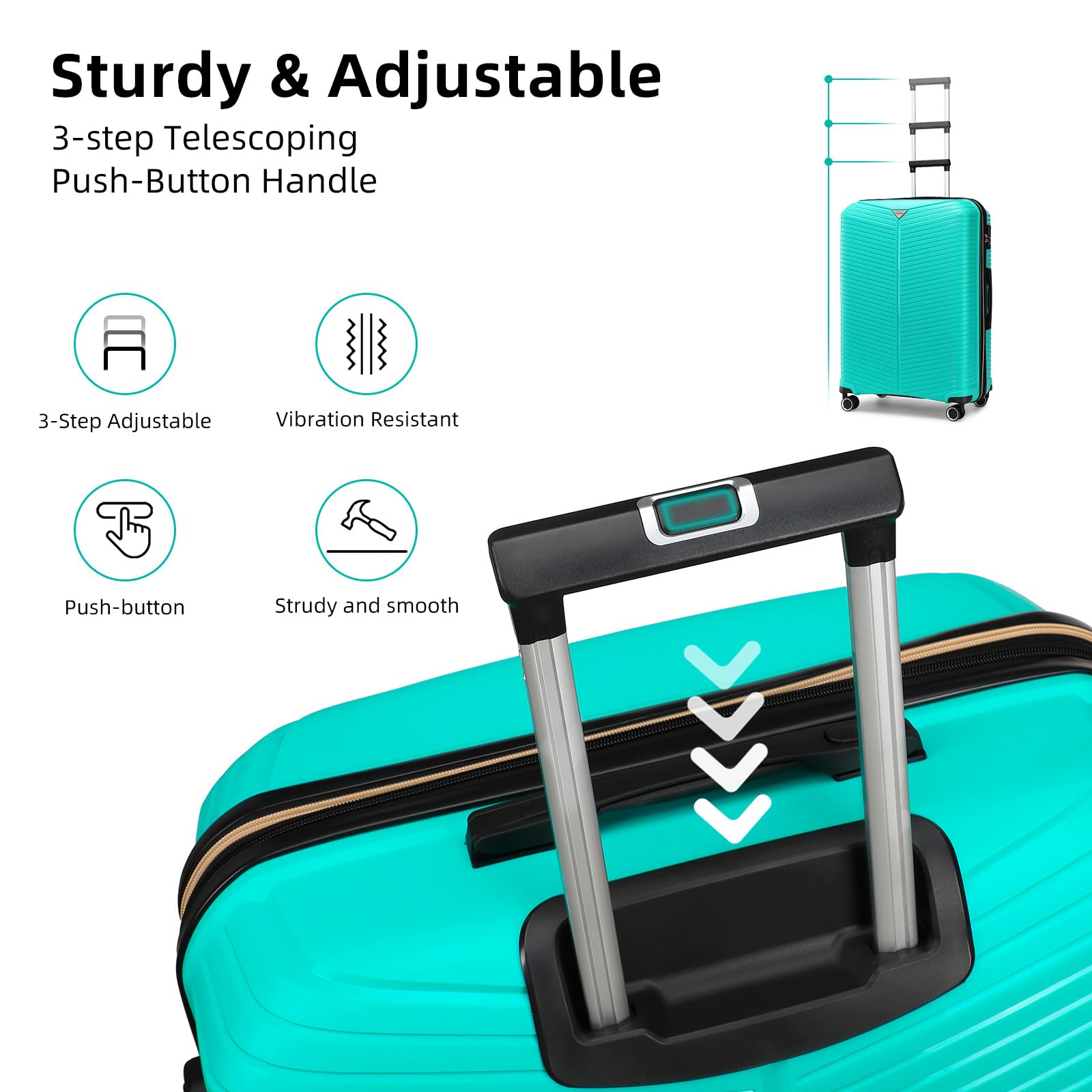 LEAVES KING 5-Piece Expandable Luggage Set with Spinner Wheels - 24