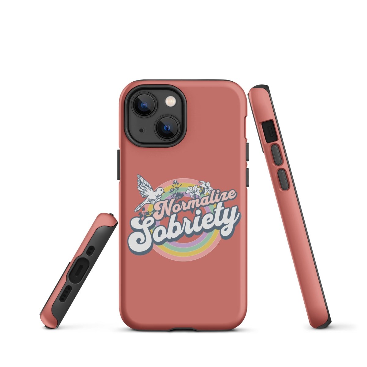 Normalize Sobriety iPhone Case - Trendy Protective Phone Cover for iPhone 13/14/15 Pro Max - Perfect for Sober Living, Recovery Support & Addiction Awareness