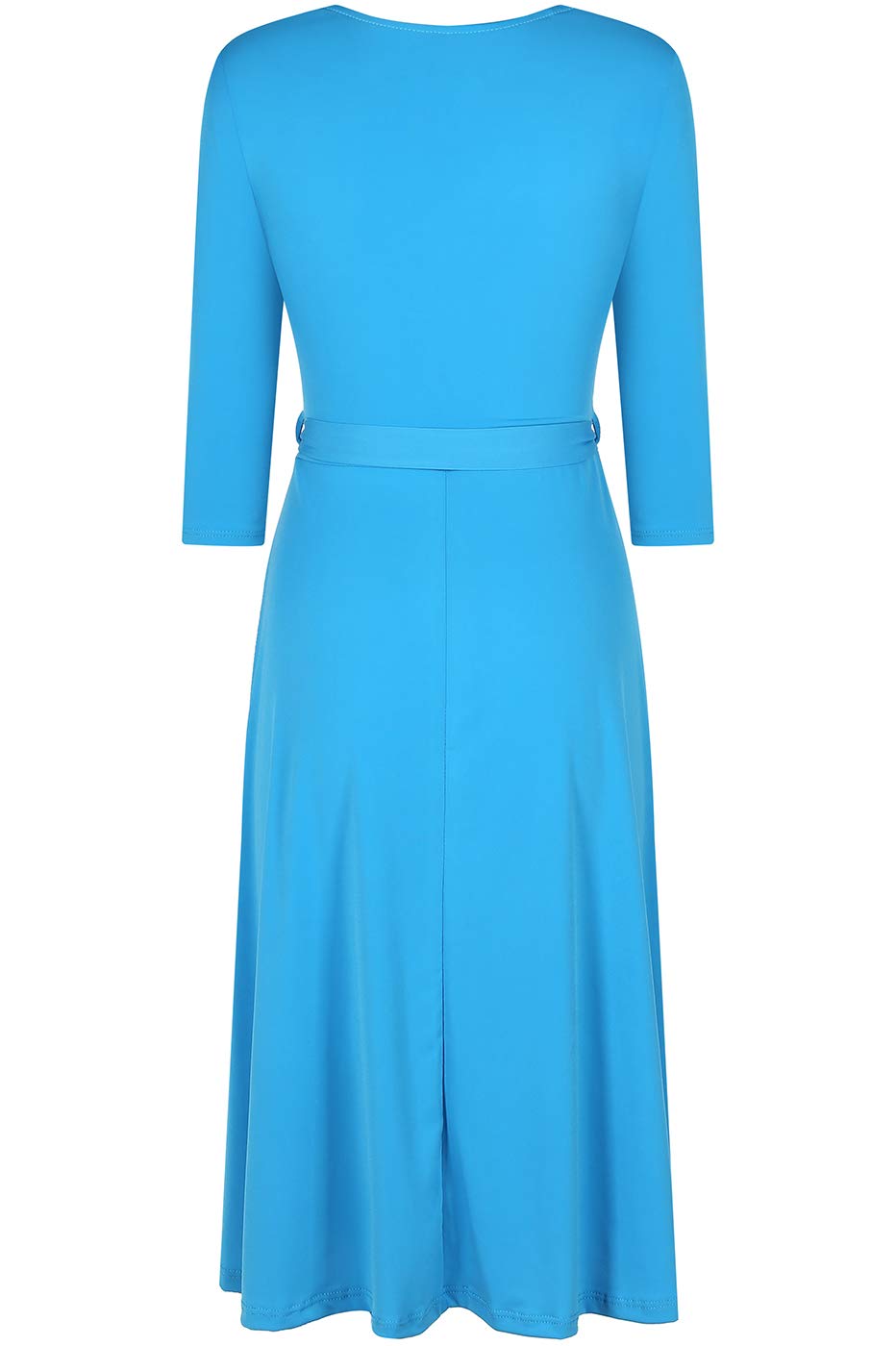 Elegant Women's 3/4 Sleeve V-Neck Midi Dress for Wedding, Bridal Shower & Summer Parties - Knee Length Casual Flowy Dress for Spring Occasions & Special Events