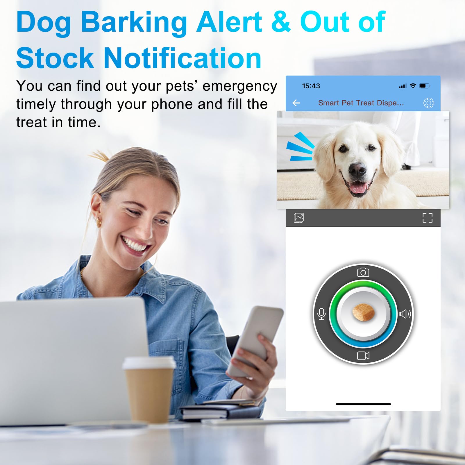 Smart Pet Camera with Treat Dispenser - 2.4G/5G WiFi Dog Camera, 2-Way Audio, 1080P Night Vision, App Control, Multi-User Access, Alexa Compatible - Monitor & Play with Pets Remotely for Home & Travel Use