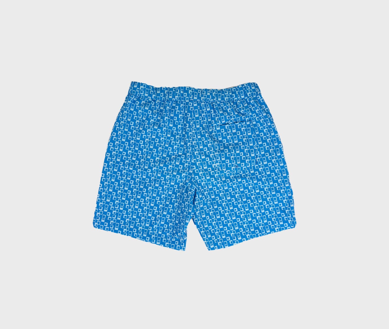 Men's Vintage Mid Mod Print Swim Trunks - Quick Dry Blue Swim Shorts for Beach, Pool & Summer Vacations