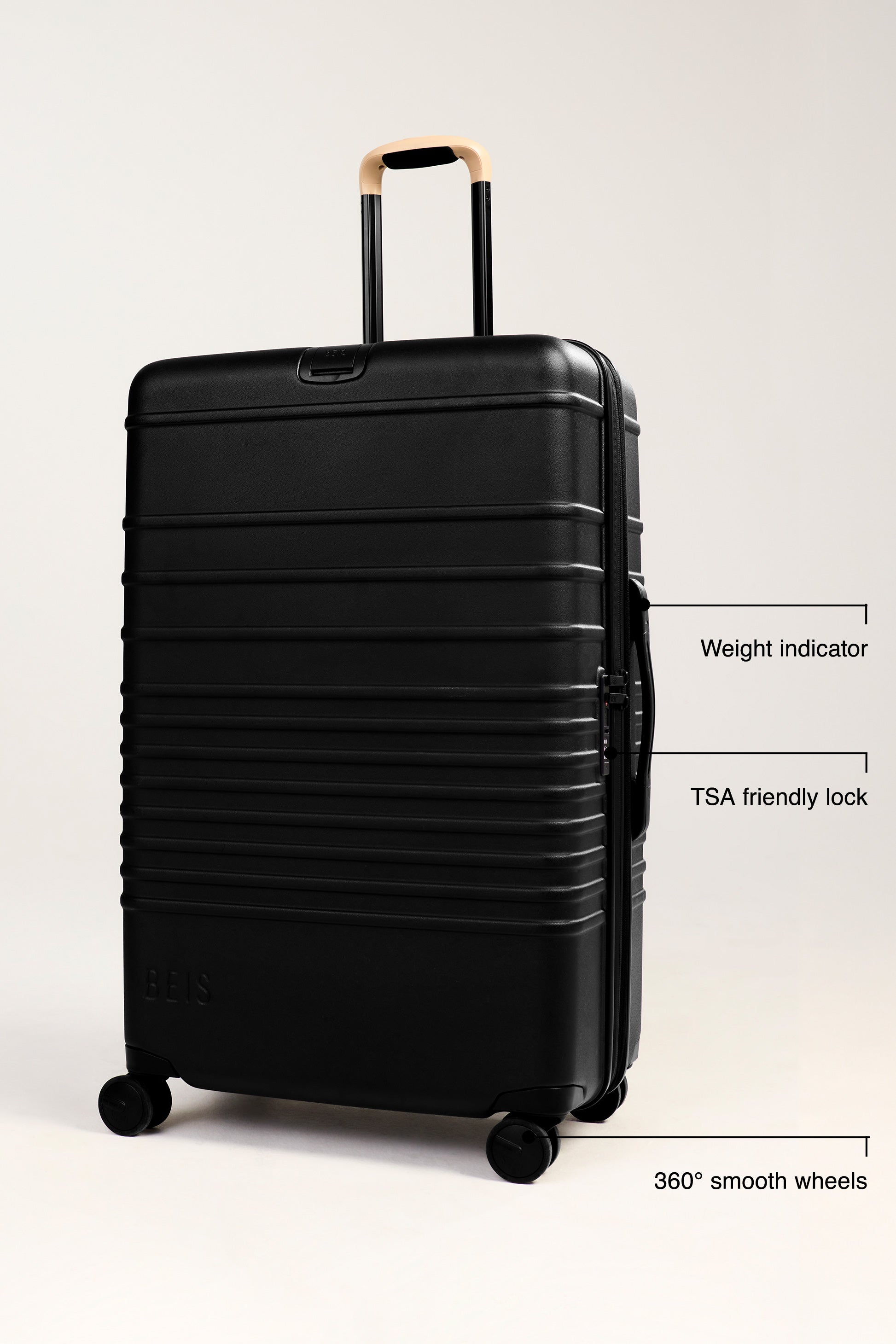 Large Black Check-In Luggage Roller Suitcase - Perfect for Air Travel, Business Trips & Vacation Packing