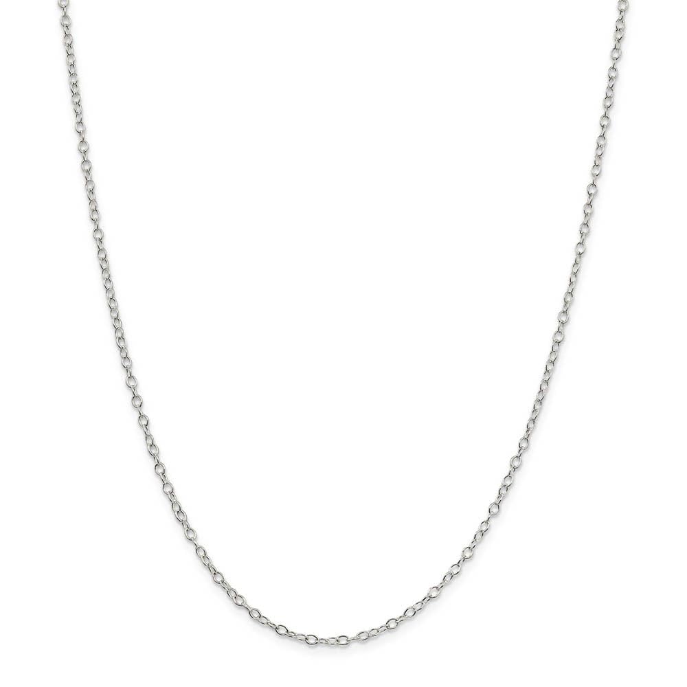 Sterling Silver 2.25mm Black Bow Oval Cable Chain Necklace - Elegant Jewelry for Women, Perfect Gift for Birthday, Anniversary & Valentine's Day