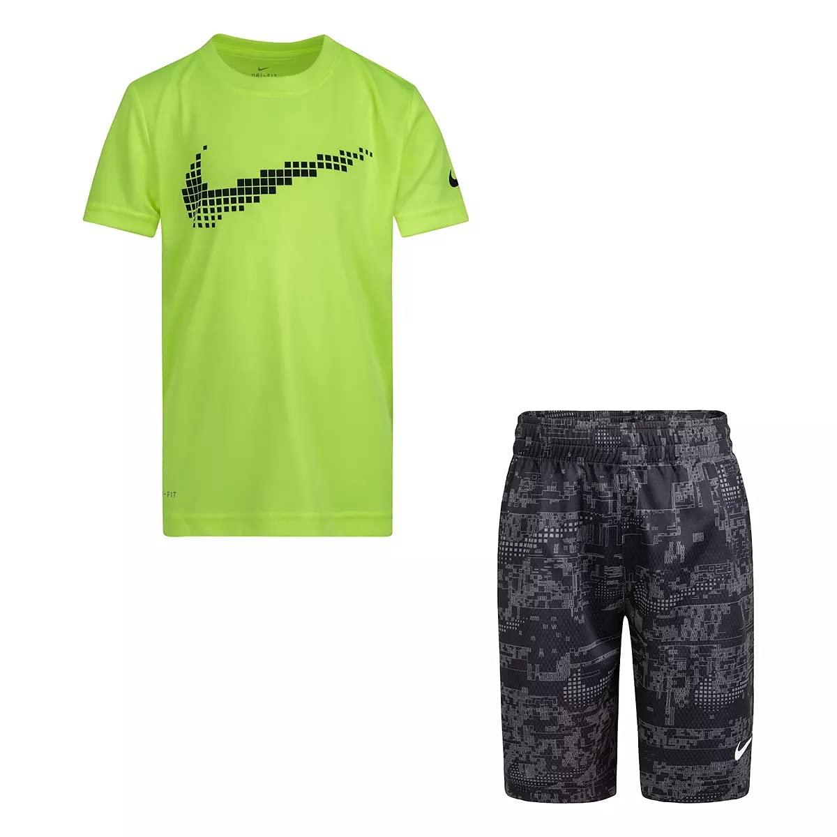 Nike Boys' 2-Piece Athletic Shorts Set - Comfortable Cotton Blend Outfit for Sports & Play - Perfect for Basketball, Running, and Summer Activities