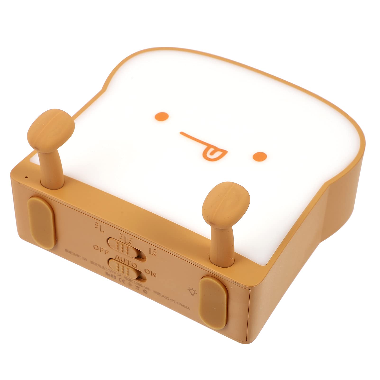VOSAREA Cute LED Toast Bread Night Light - Warm White Desk Lamp for Bedroom, Bedside, Nursery - Perfect Gift for Women, Teen Girls, Mom - Ideal for Reading, Relaxing, and Decorating Kids' Rooms