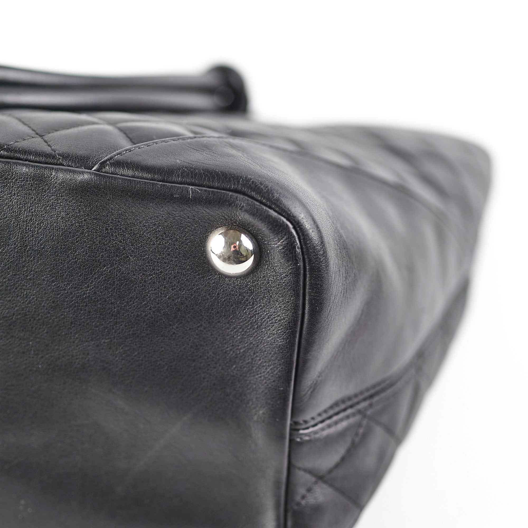 Chanel Cambon Black Leather Tote Bag for Women - Luxury Designer Handbag for Work, Travel & Everyday Use