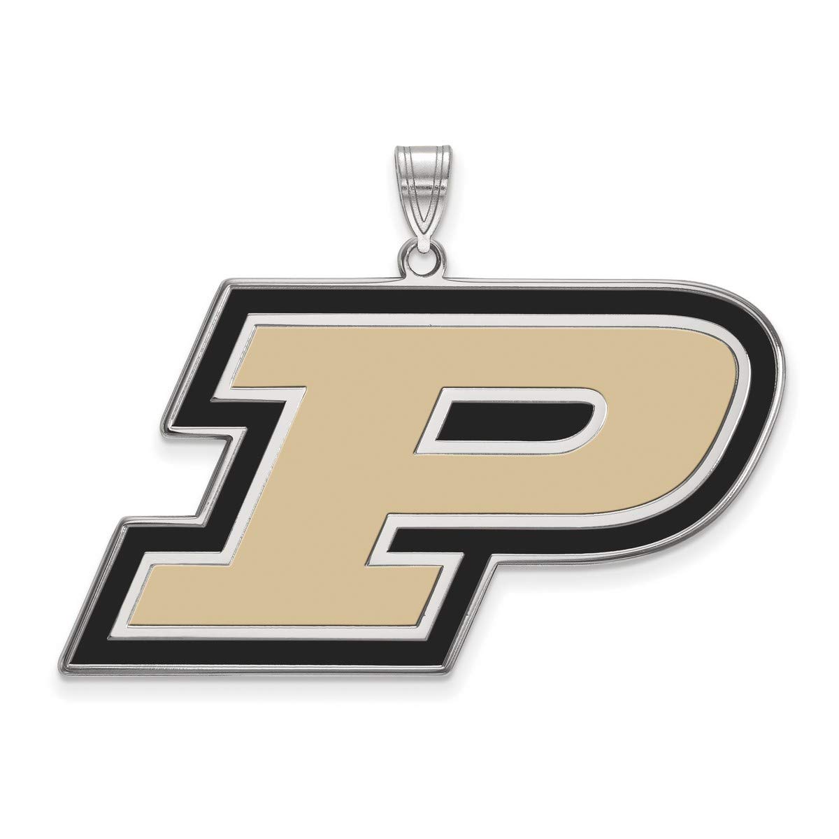 Purdue Boilermakers Old Gold Vintage Letter Logo Sterling Silver Pendant Necklace - Perfect for Game Day, Alumni Gifts & College Pride Accessories