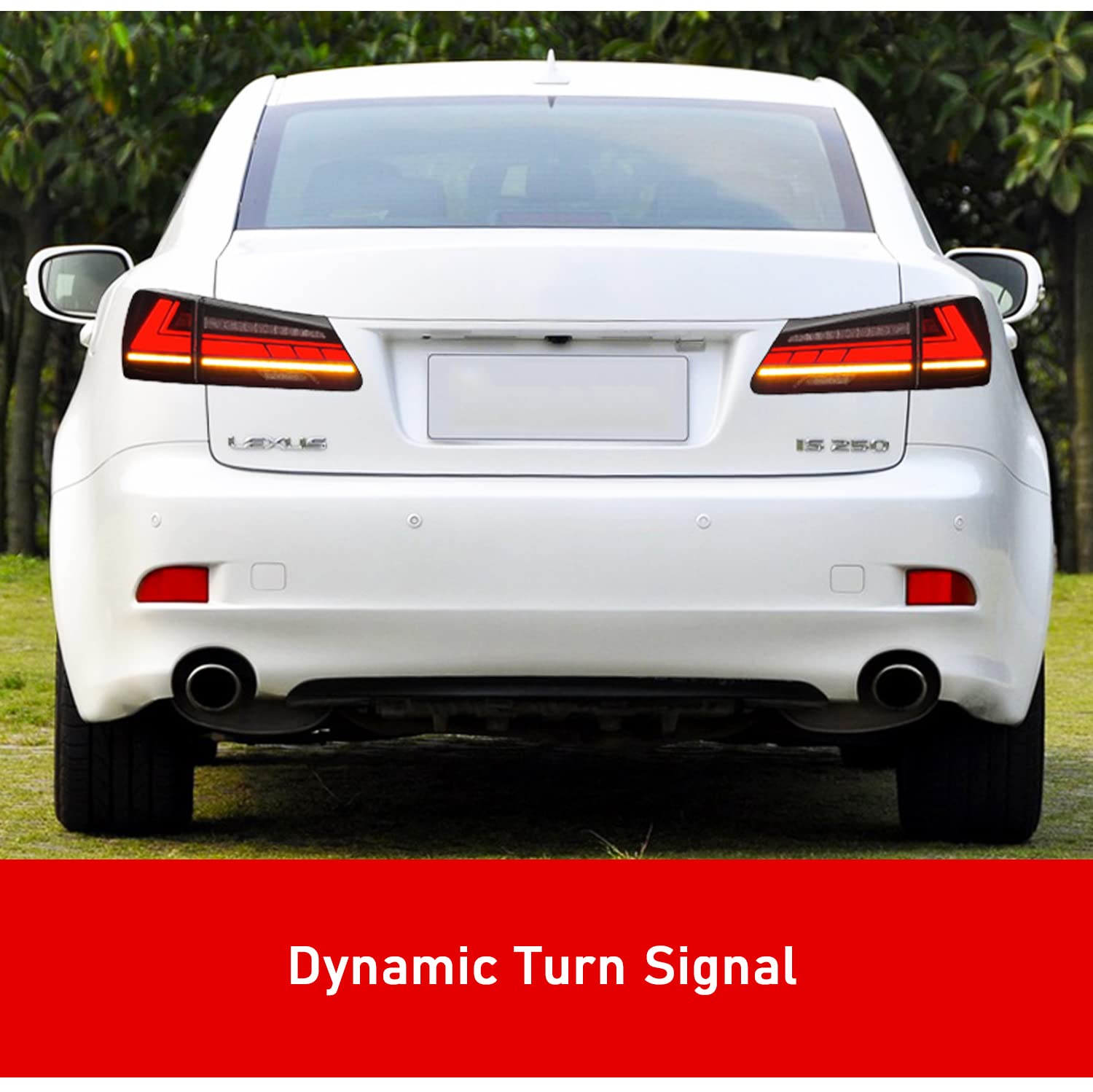 HCMOTIONZ LED Tail Lights Assembly for 2006-2013 Lexus IS250 IS350 ISF Sedan - Plug-and-Play Taillamp with Startup Animation, DRL & Reverse Lights - Direct Replacement for OEM - Perfect for Night Driving & Car Customization