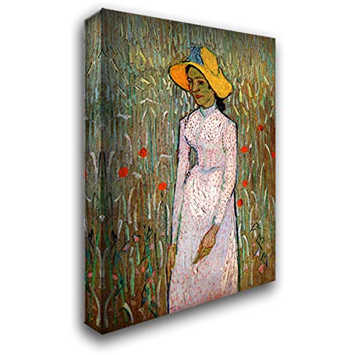 Vincent Van Gogh Wheat Field with Young Girl 18x24 Gallery Wrapped Canvas Art Print - Perfect for Living Room, Bedroom & Office Wall Decor