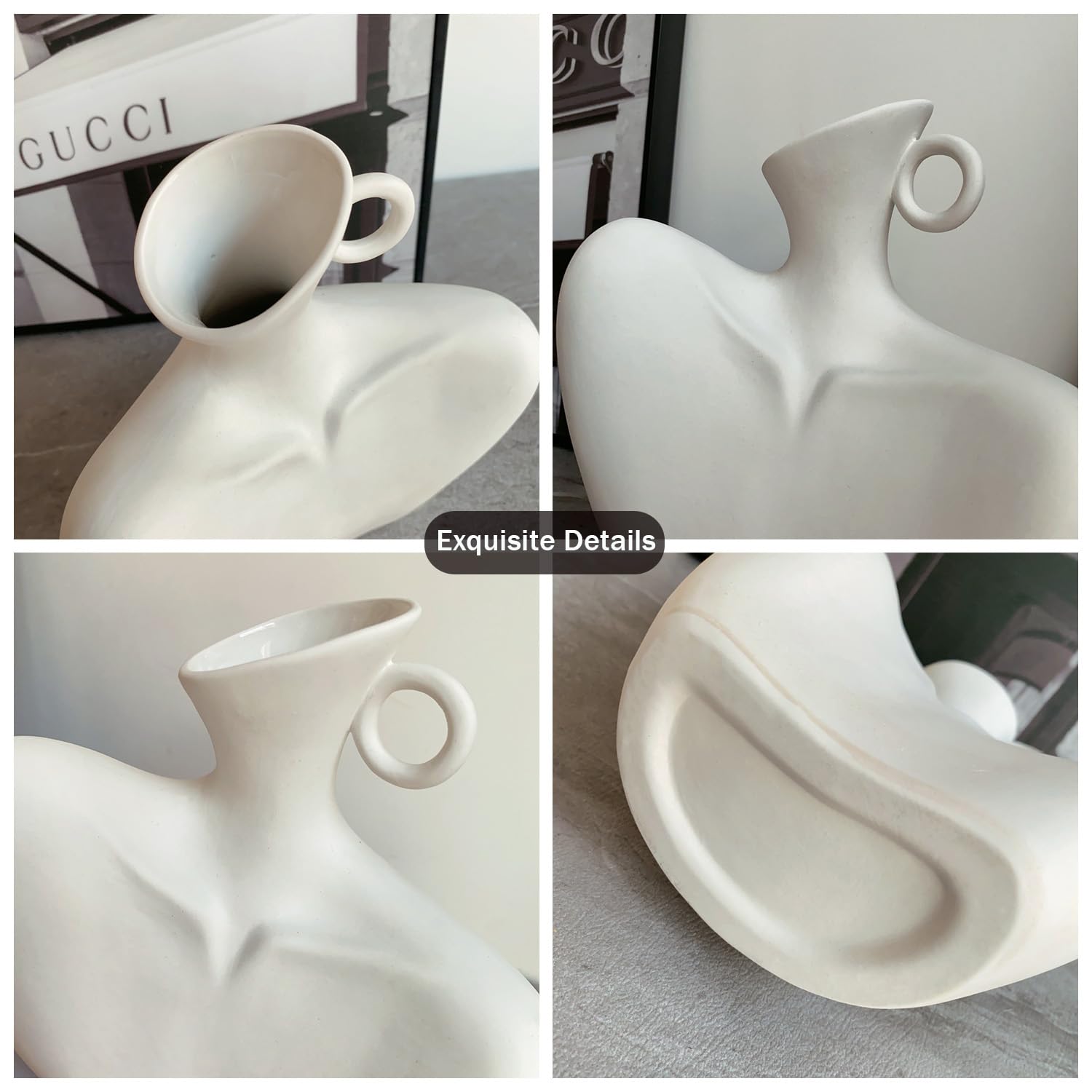 White Ceramic Female Body Shape Flower Vase - Elegant Home Decor for Living Room, Bedroom & Office | Unique Sculptural Centerpiece for Modern Interior Design