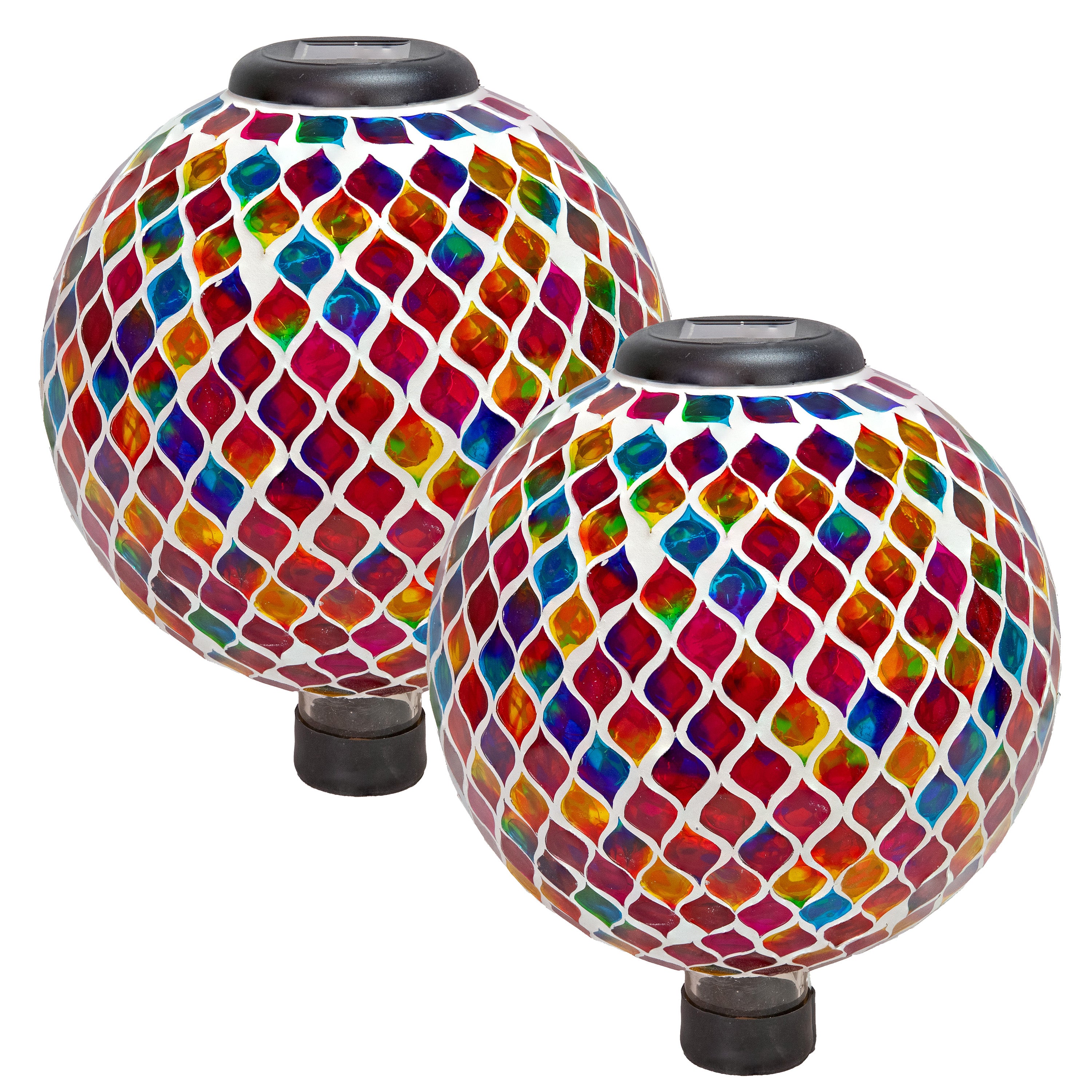 Sunnydaze 10-Inch Glass Mosaic Solar Garden Gazing Globe - Decorative Outdoor Sphere for Garden, Patio, Yard & Landscape Decor | Solar-Powered Light for Nighttime Ambiance